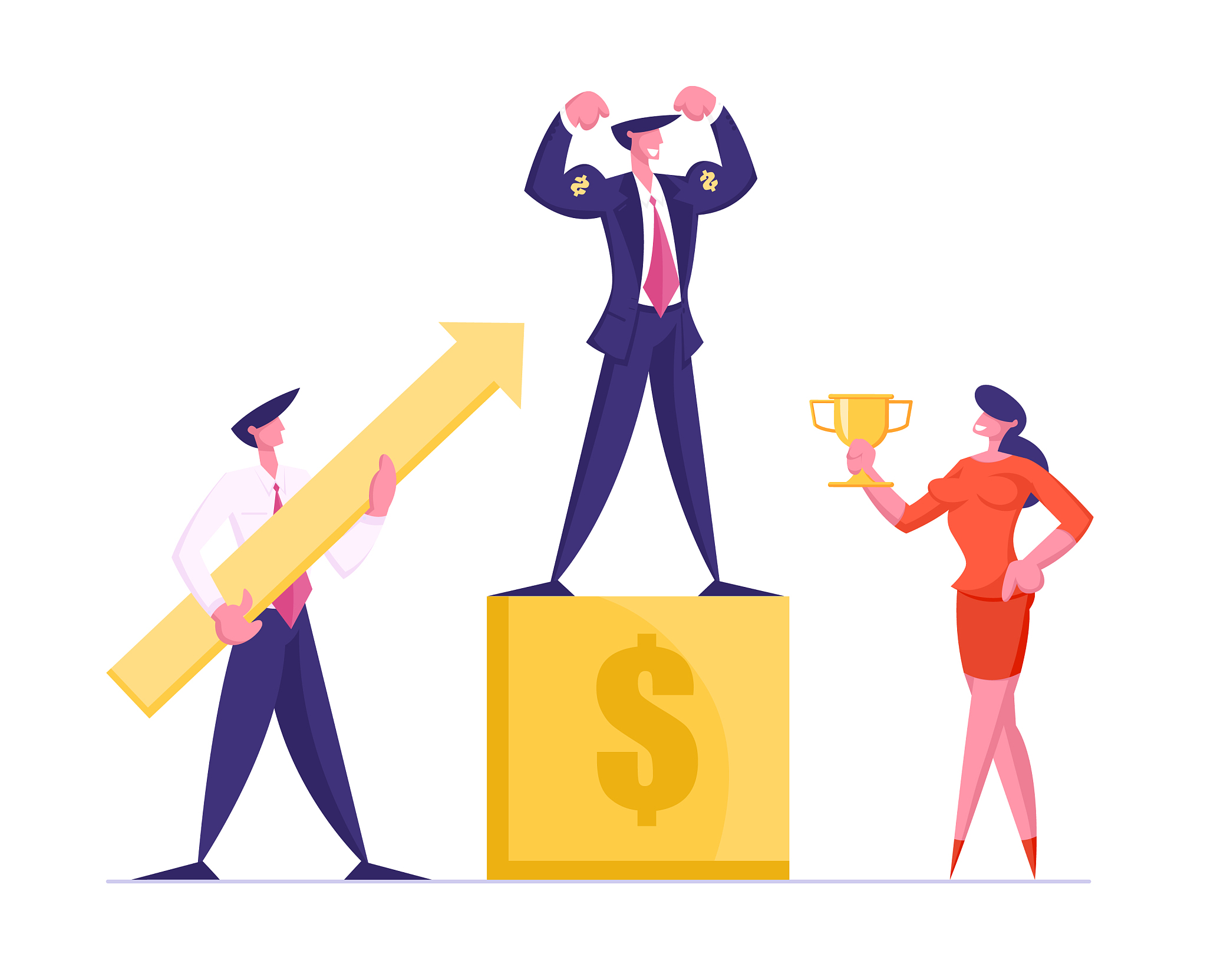 business competition winner on pedestal