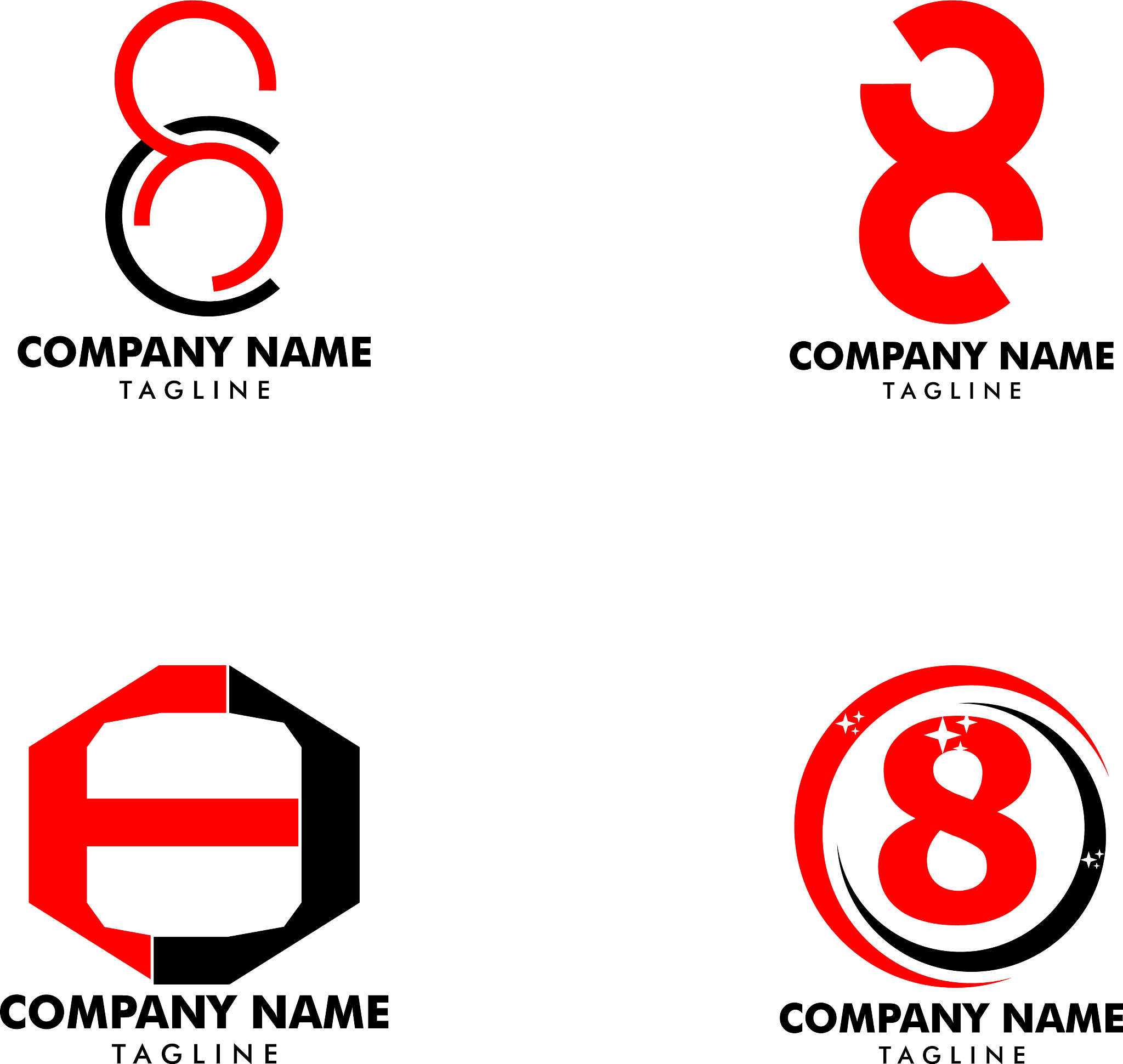 set number eight logo logo 8 template