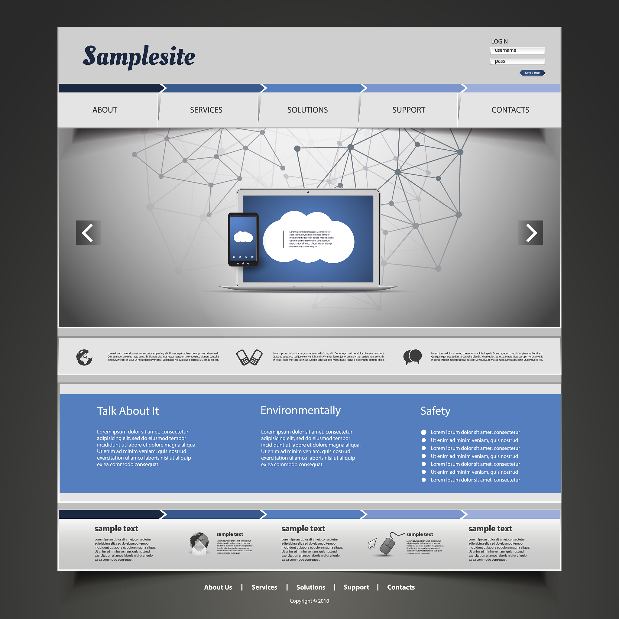 one page website template