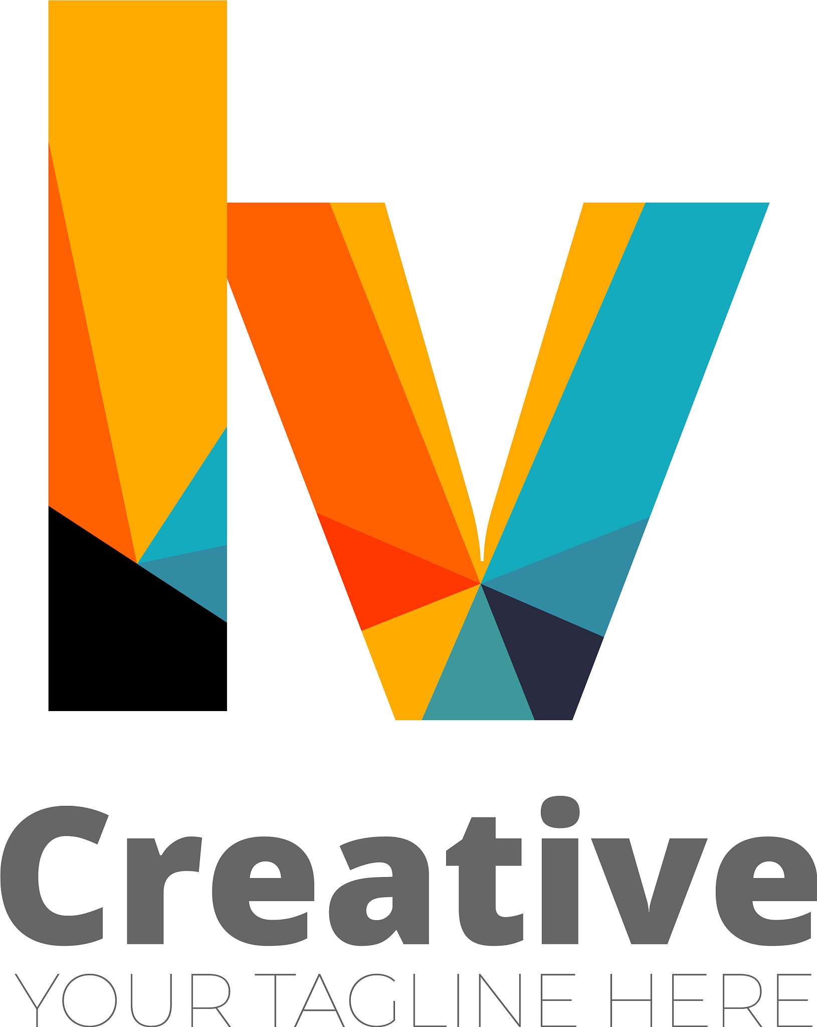 initial letter rounded design logo - elements