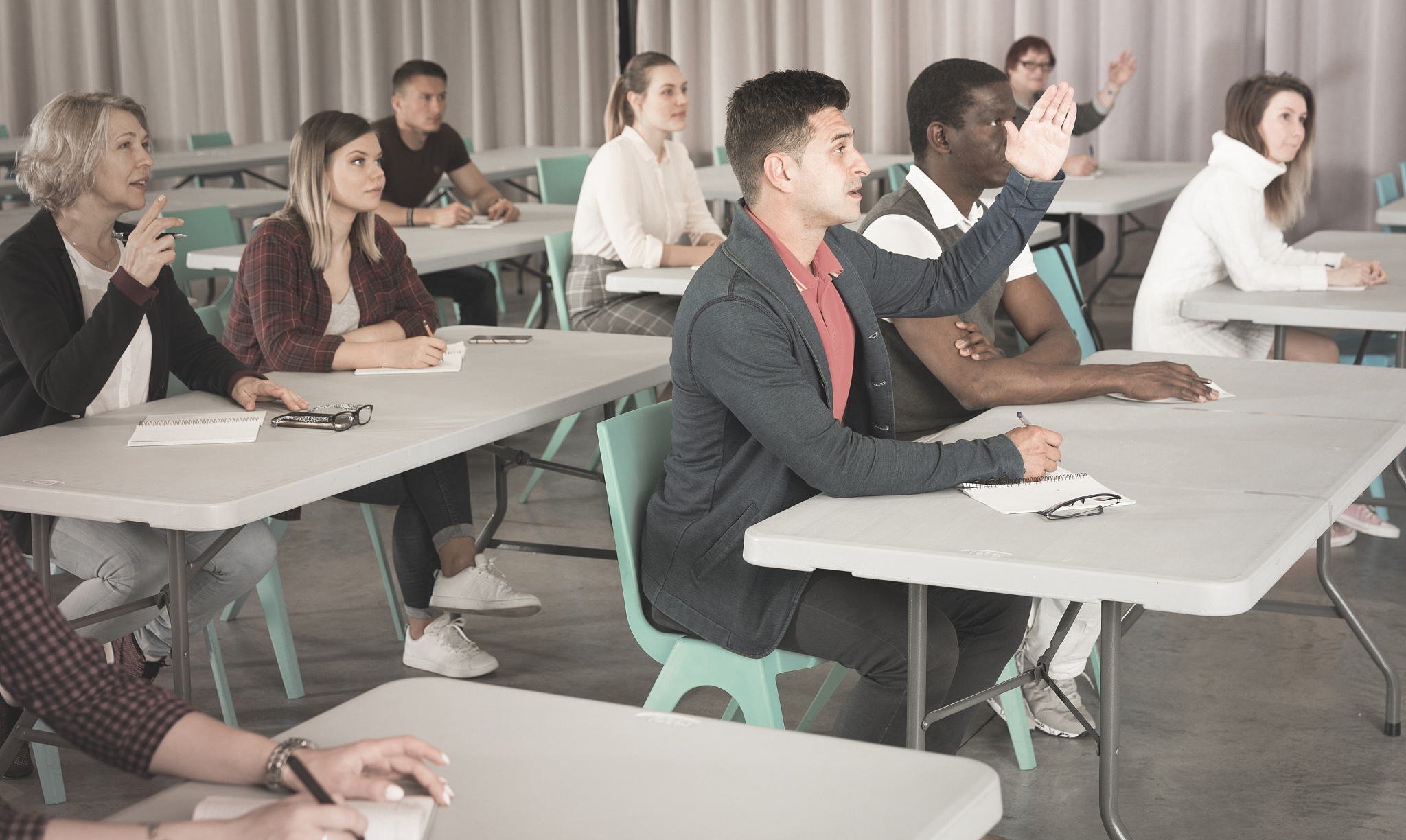 adult students on training session