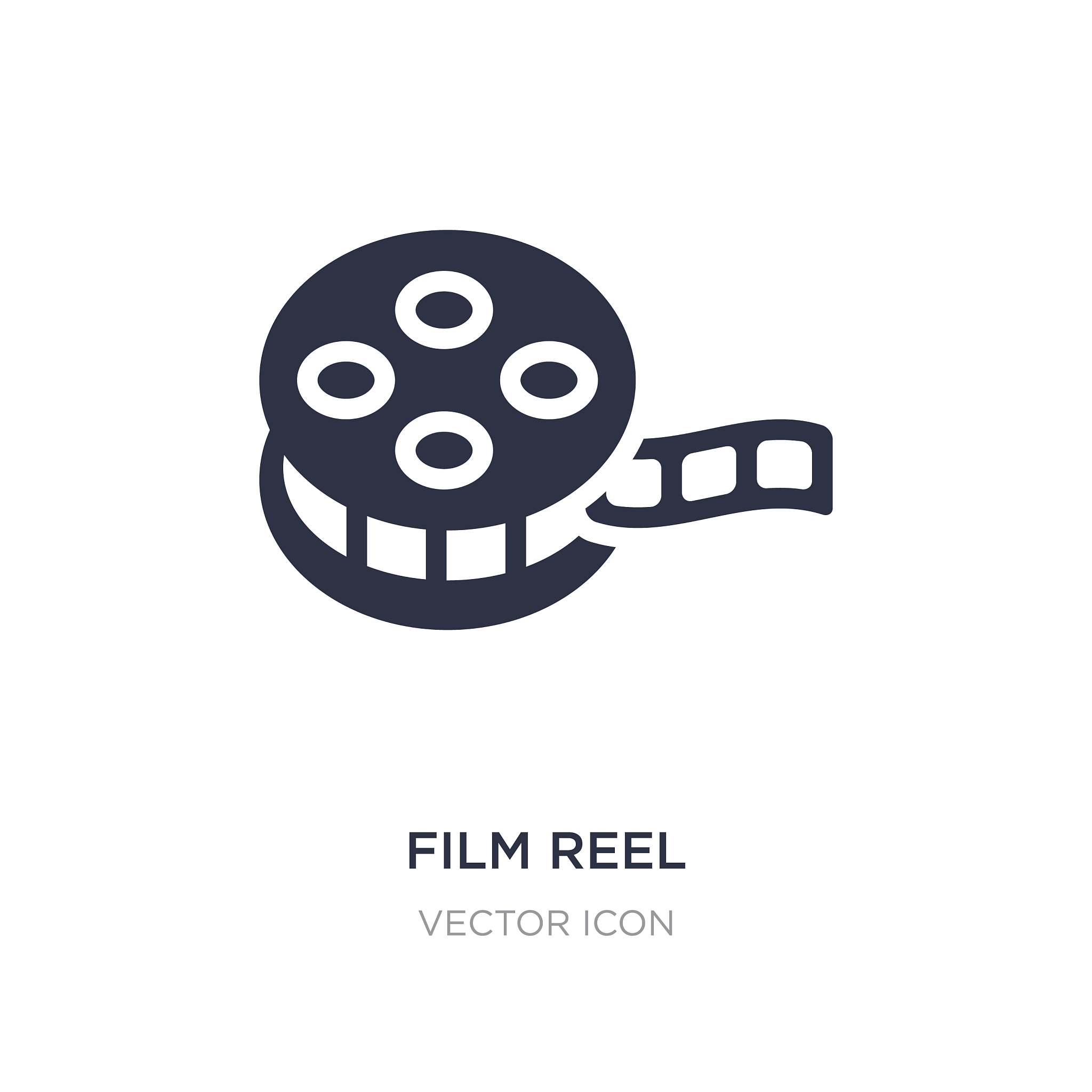 film reel icon on white background simple element