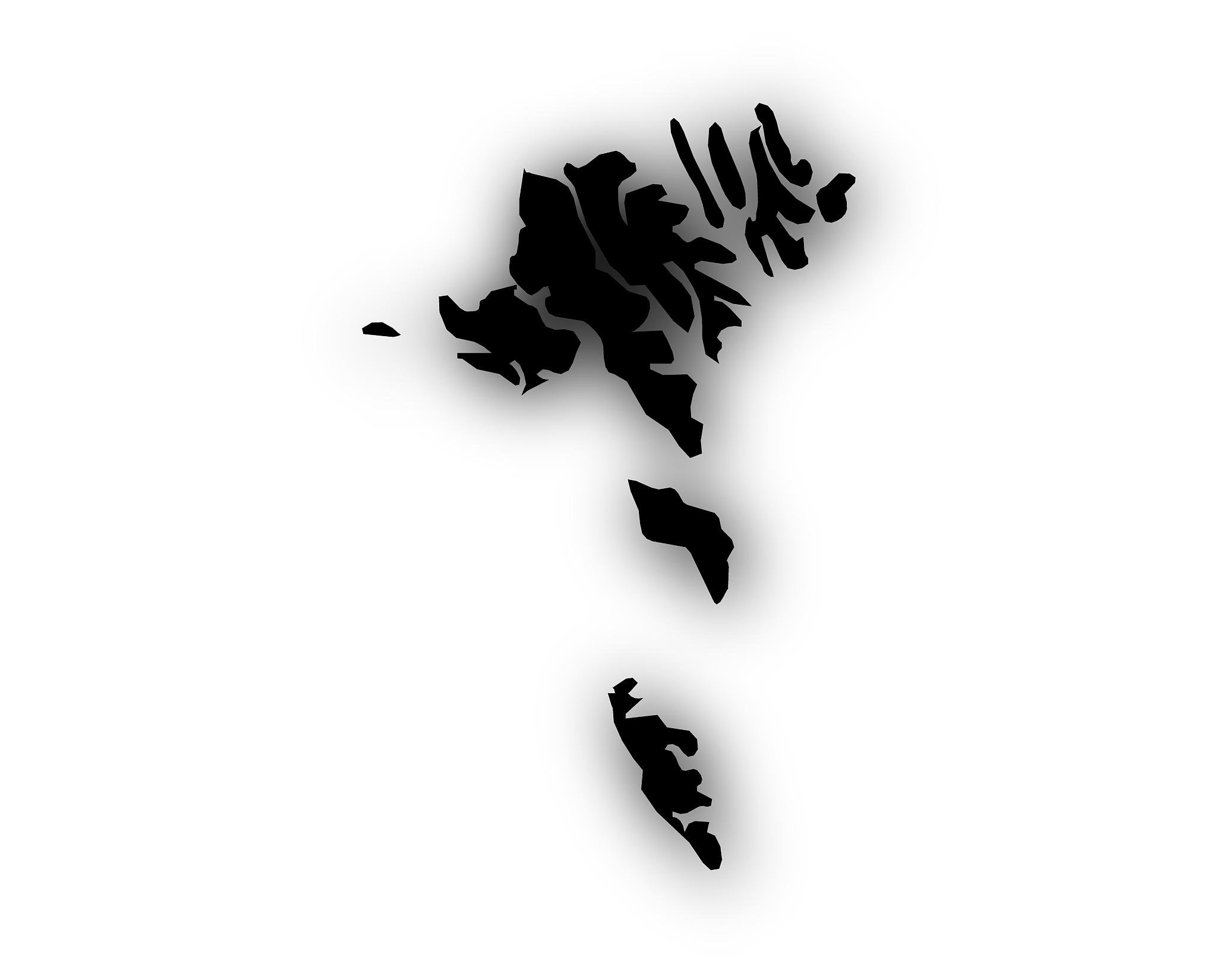 map of the faroe islands with shadow