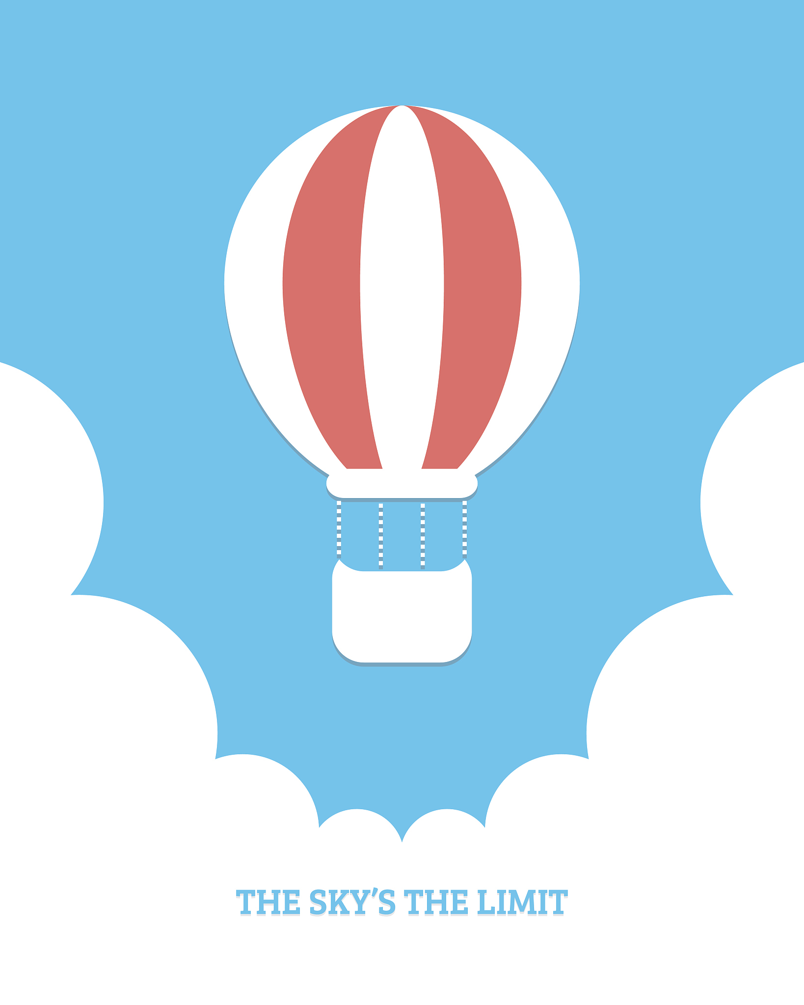 hot air balloon flat illustration