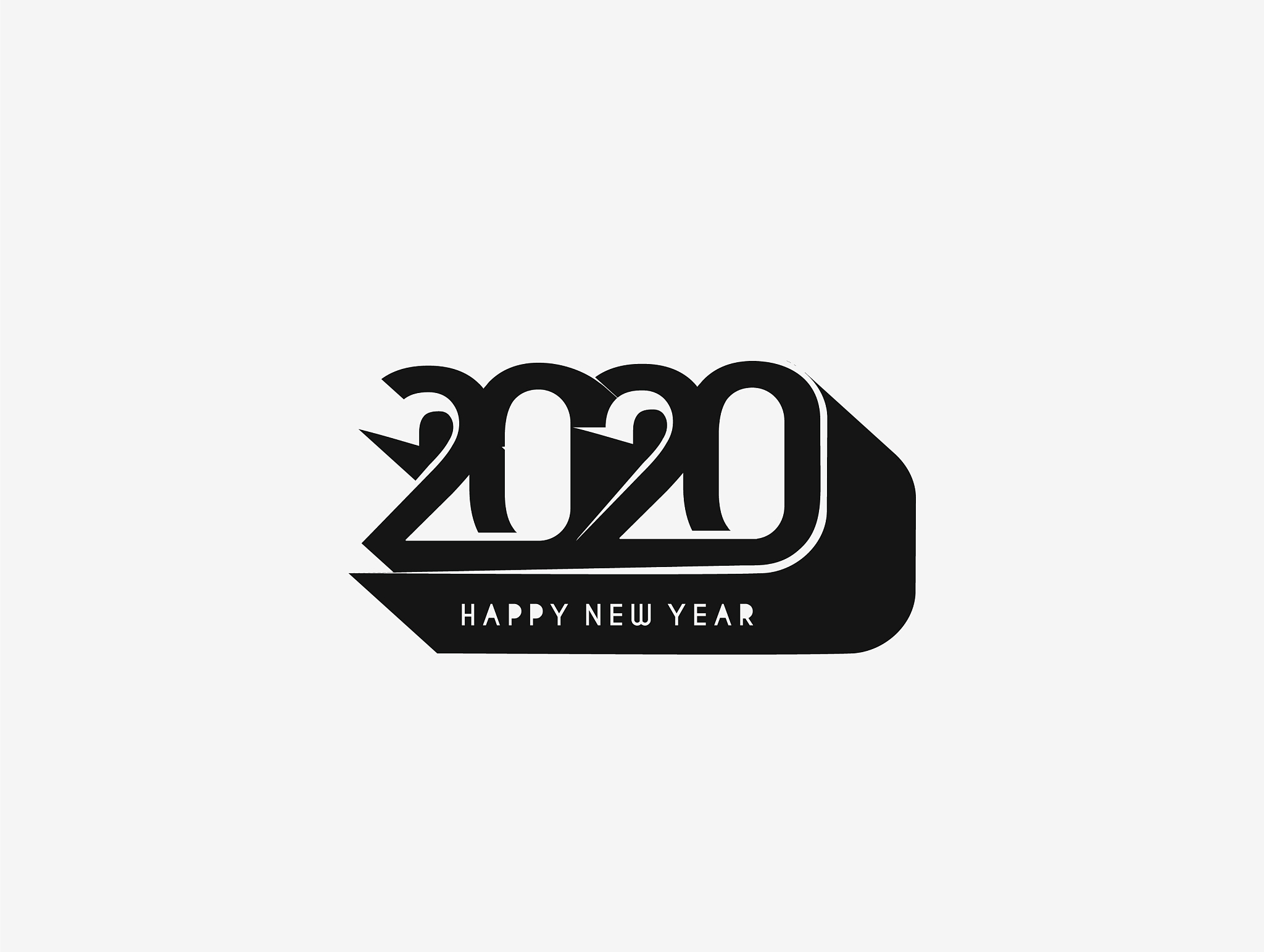 happy new year 2020 text typography design