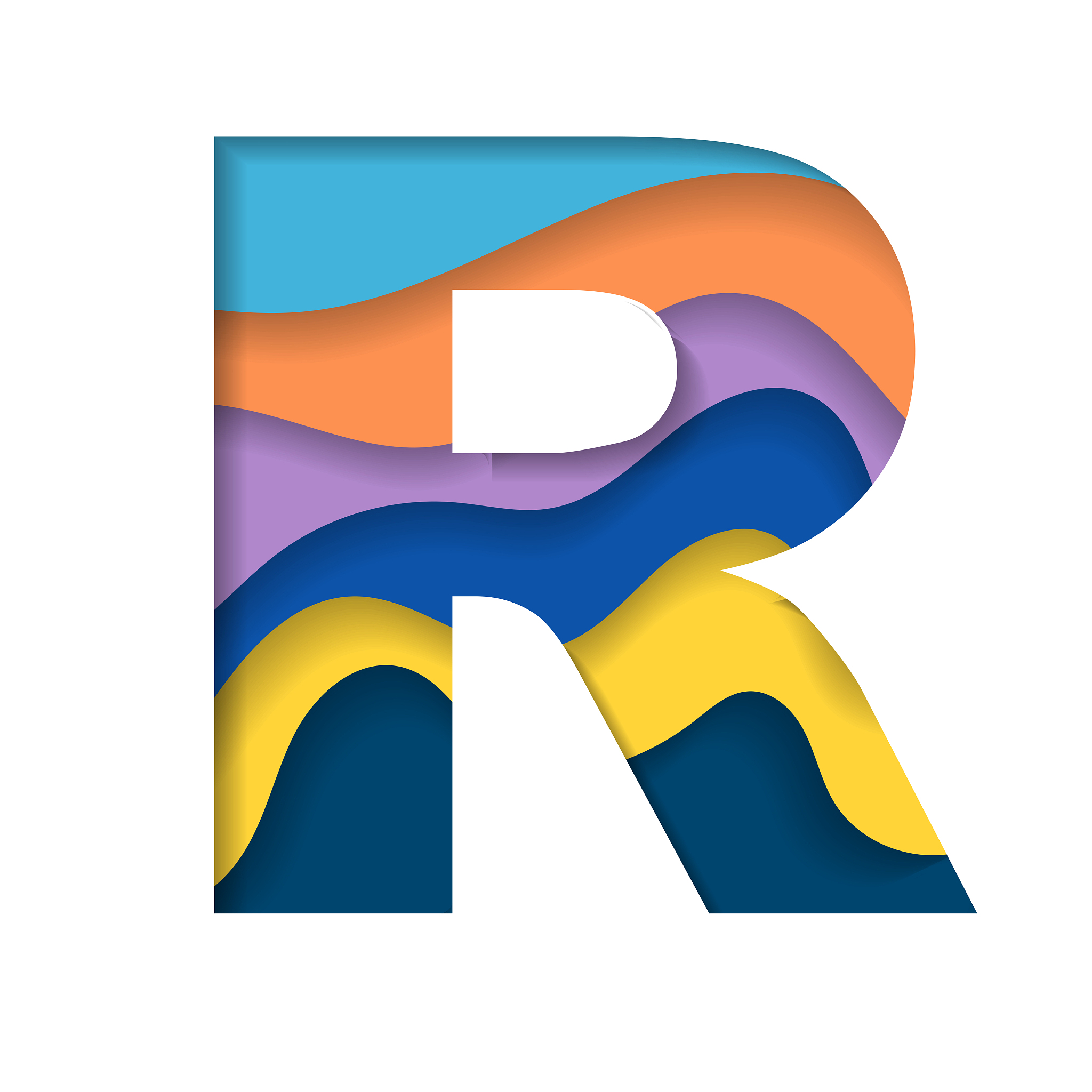 colorful letter r