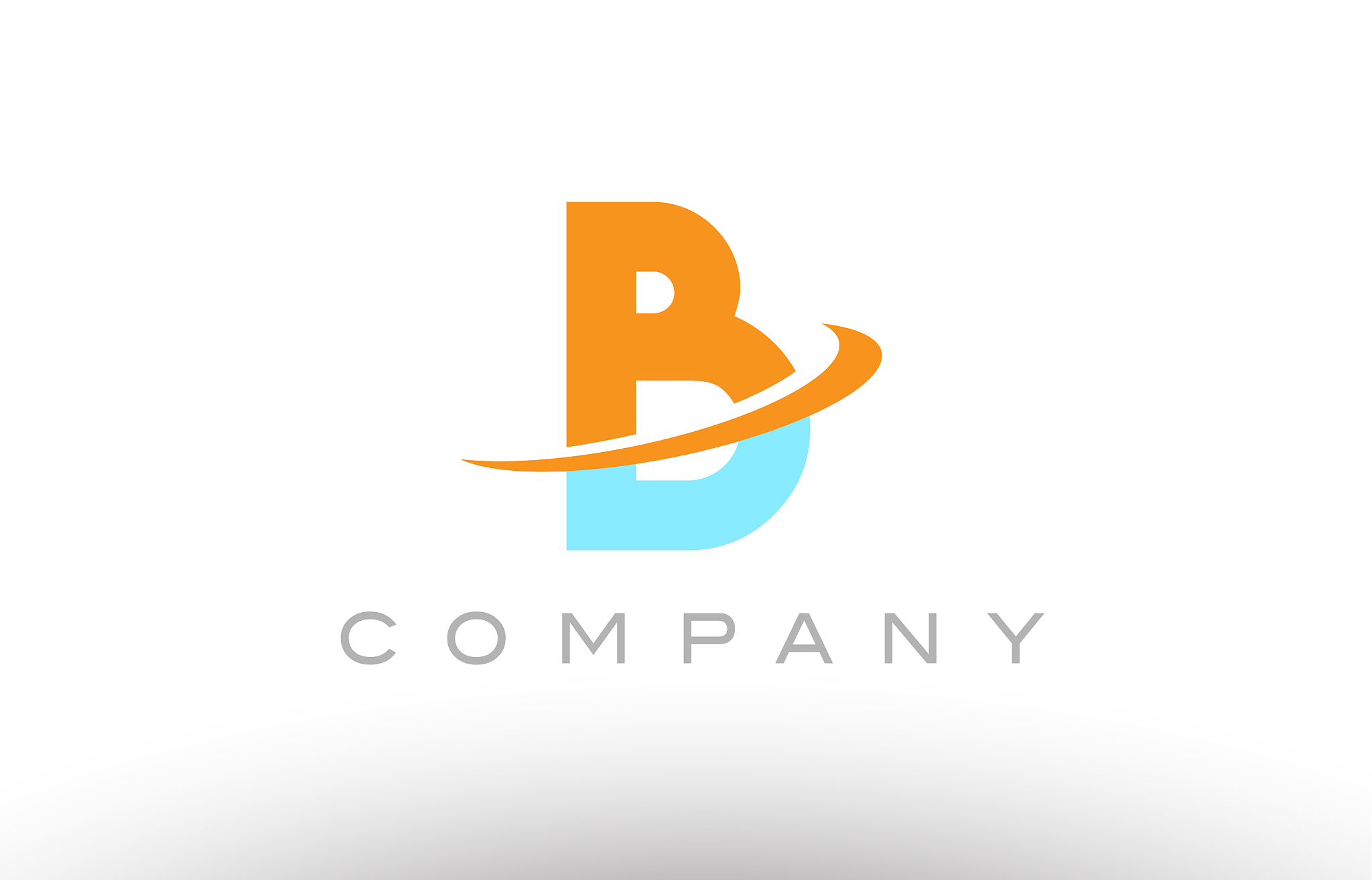 b orange blue logo icon alphabet design