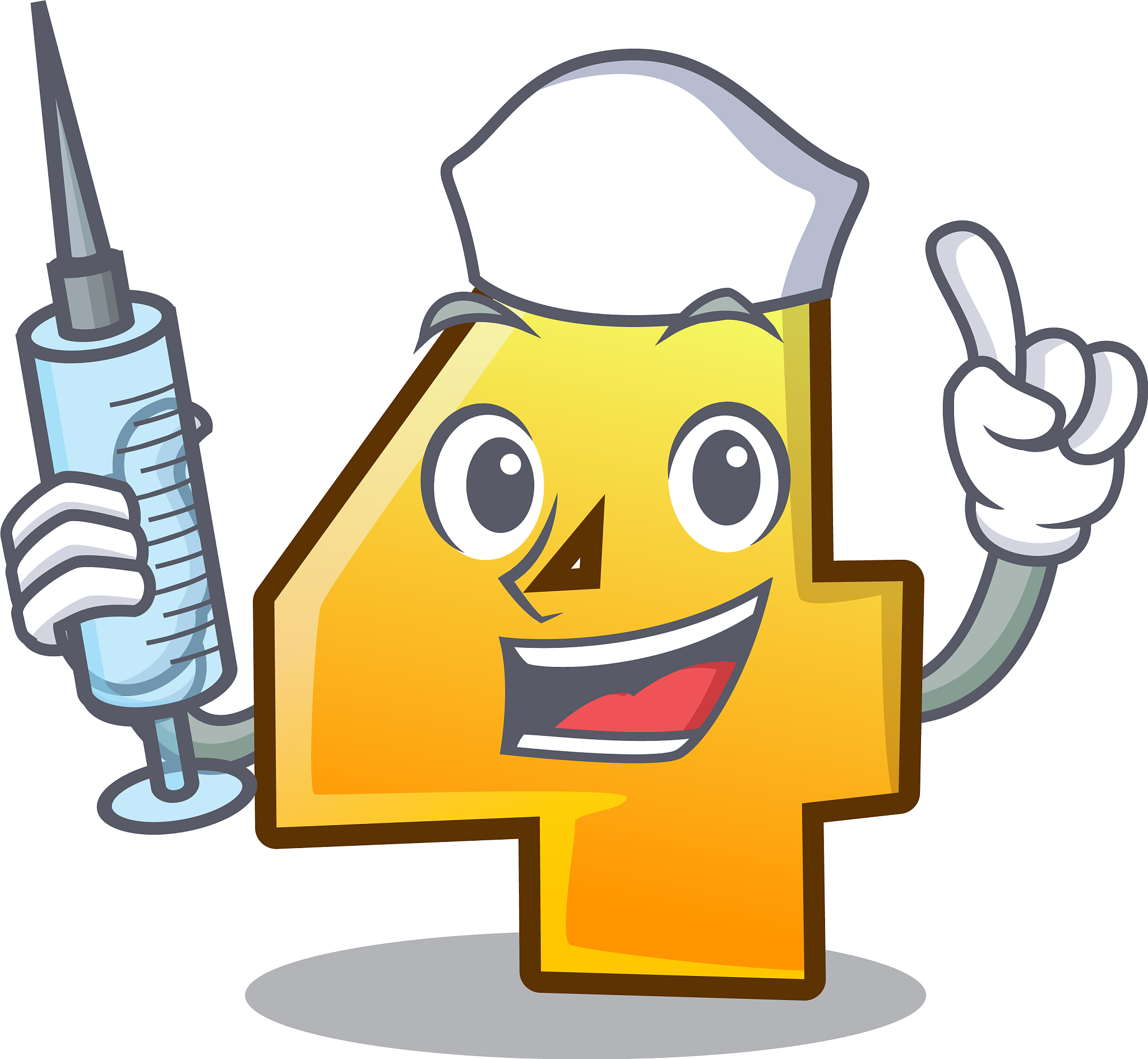 nurse cartoon fence with the number four