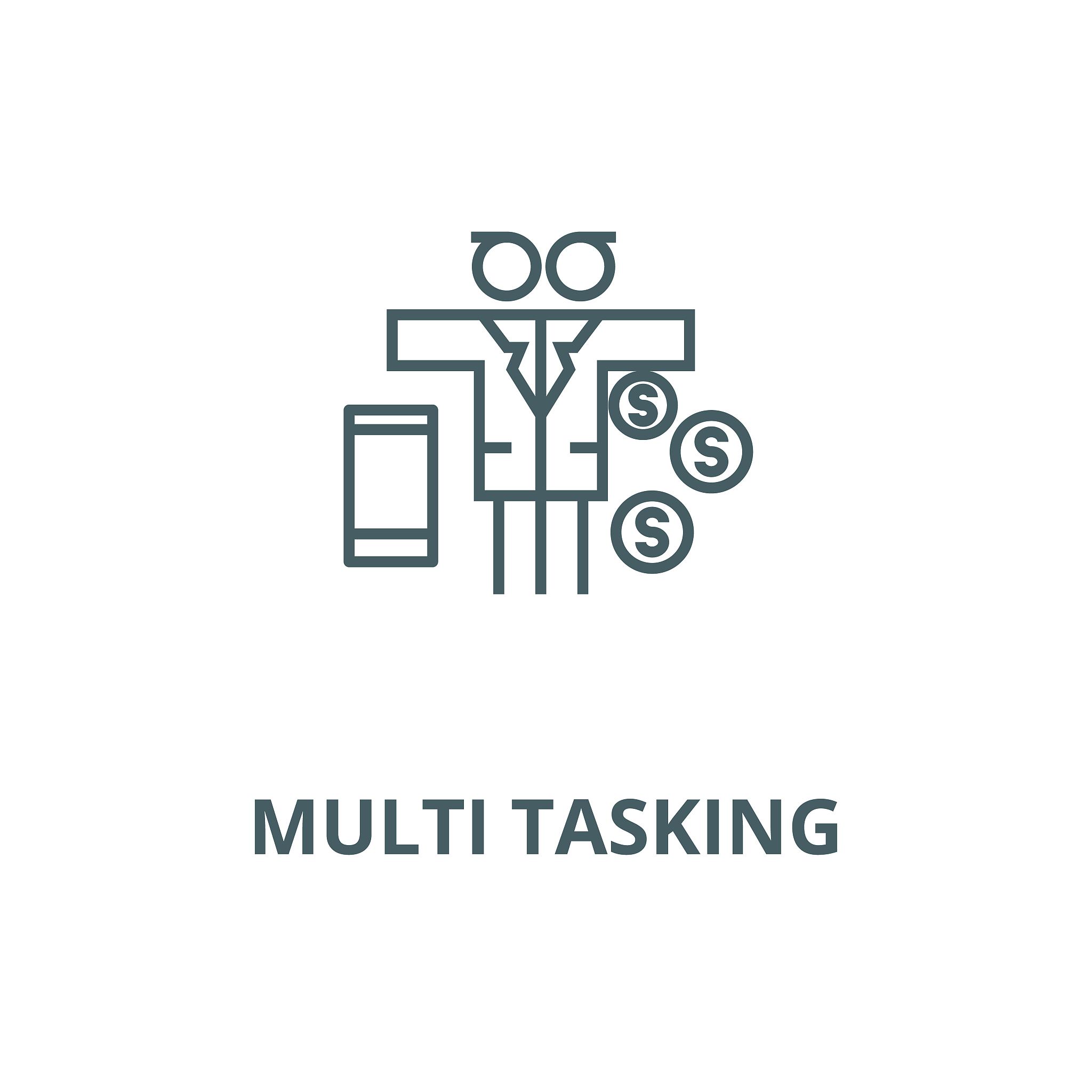 multi tasking problem,man with money  vector line icon, linear c