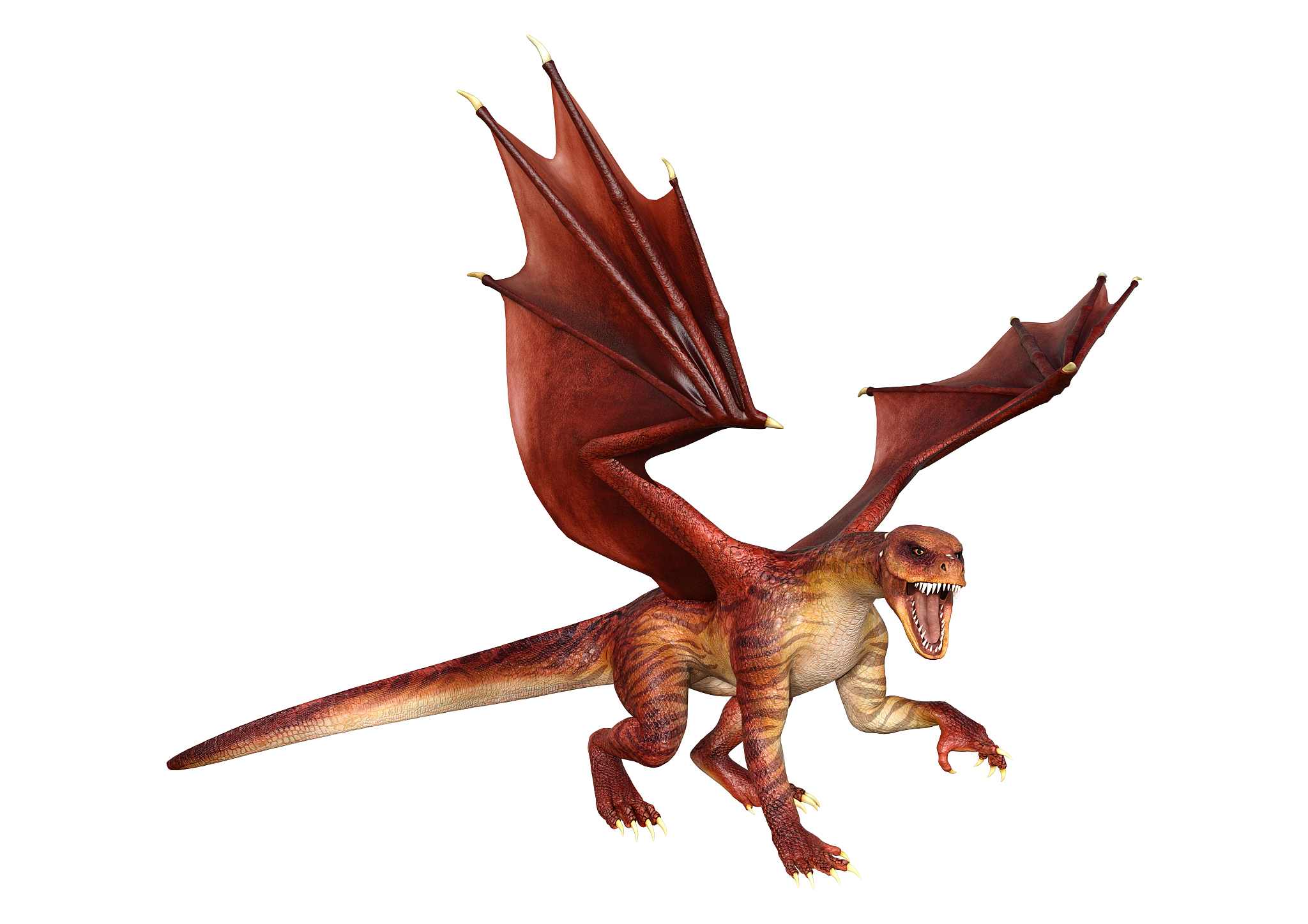 3d illustration fantasy dragon on white