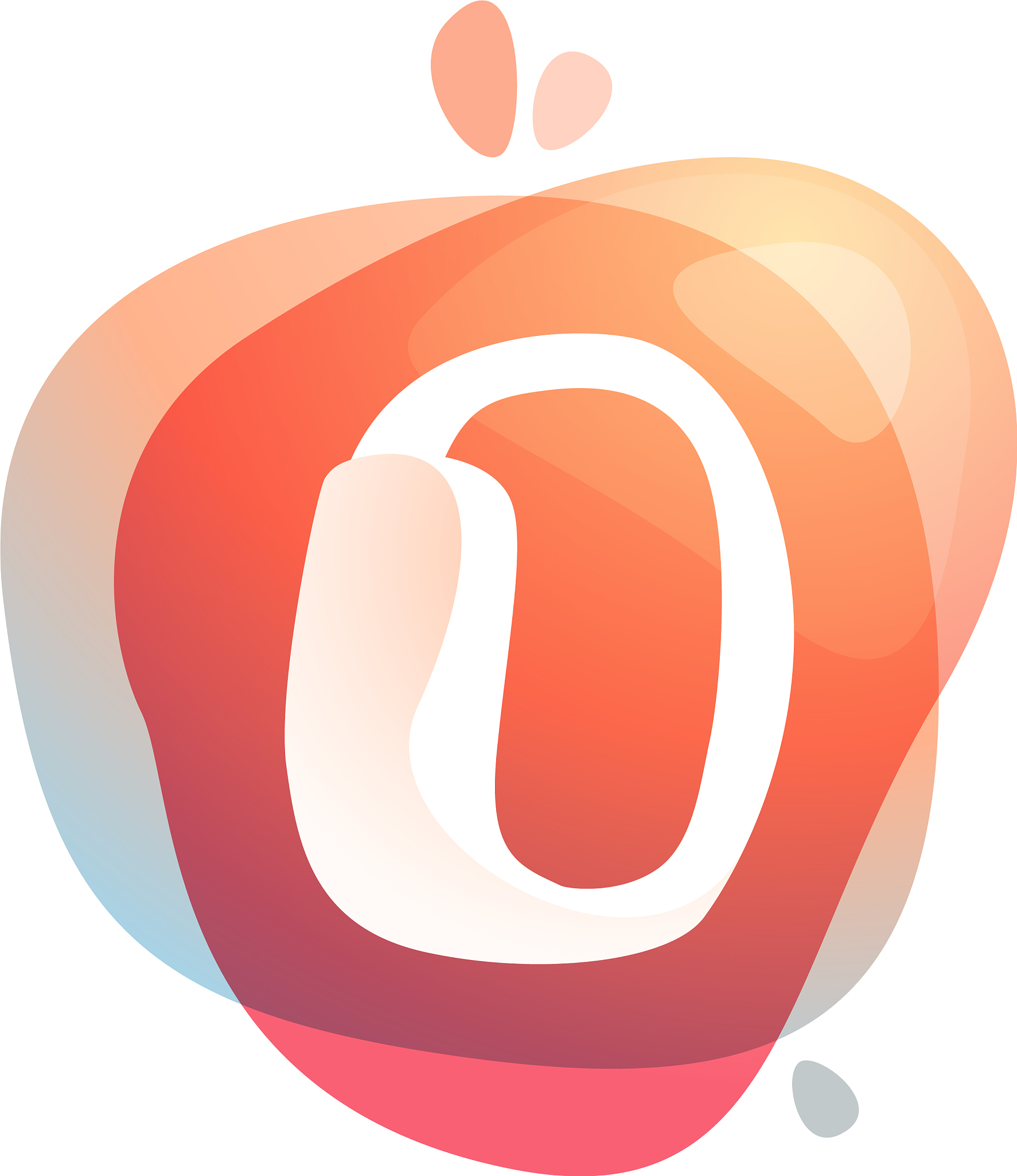 o letter logo at colorful watercolor splash