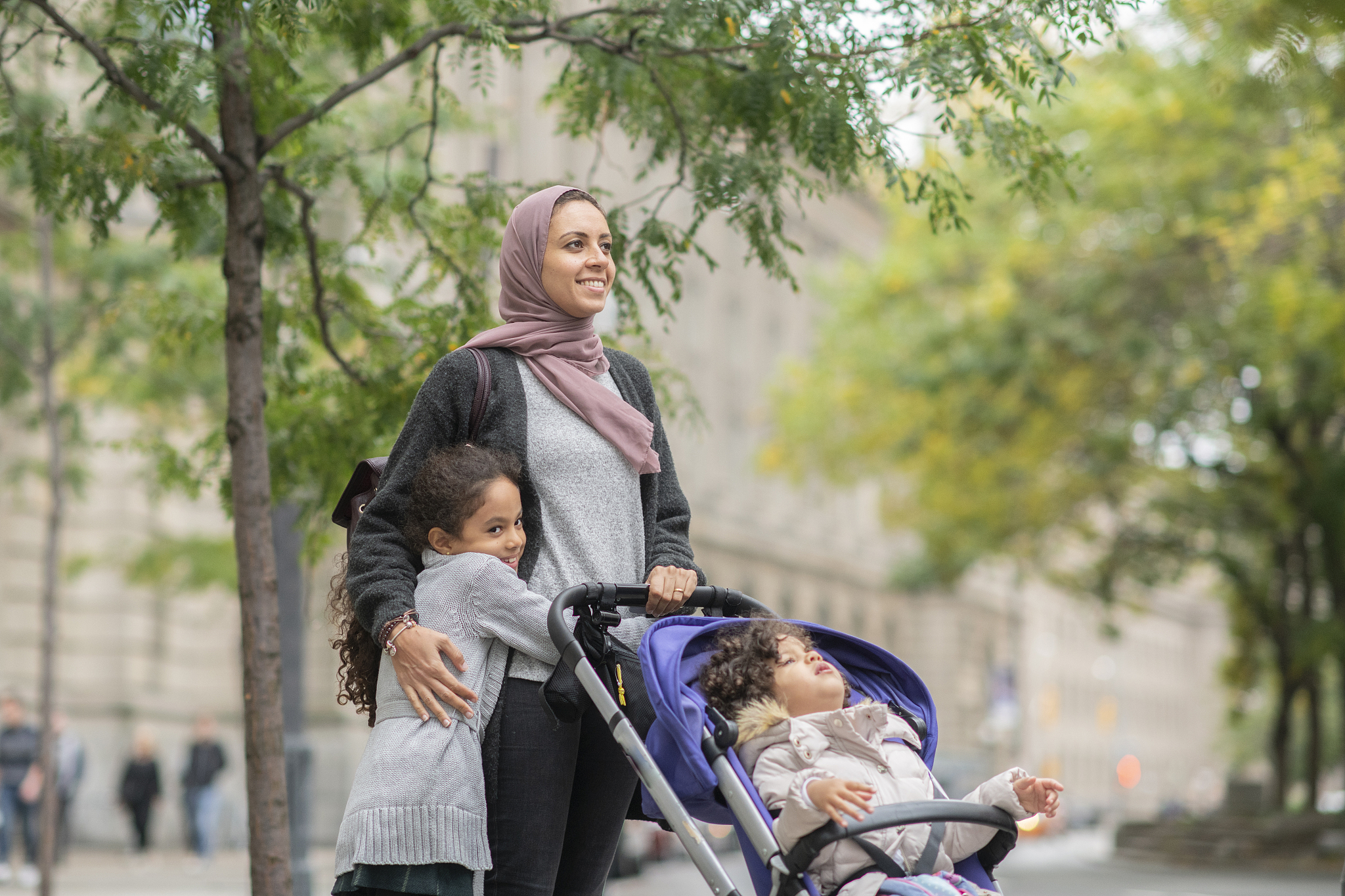 family out walking
