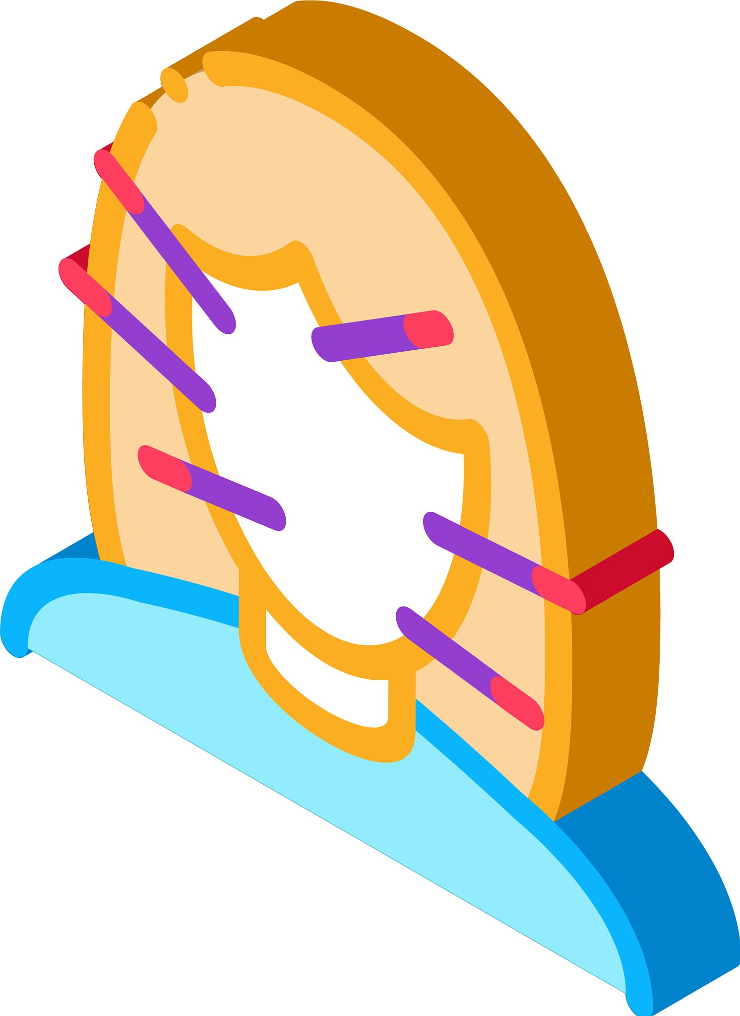 female face acupuncture isometric icon