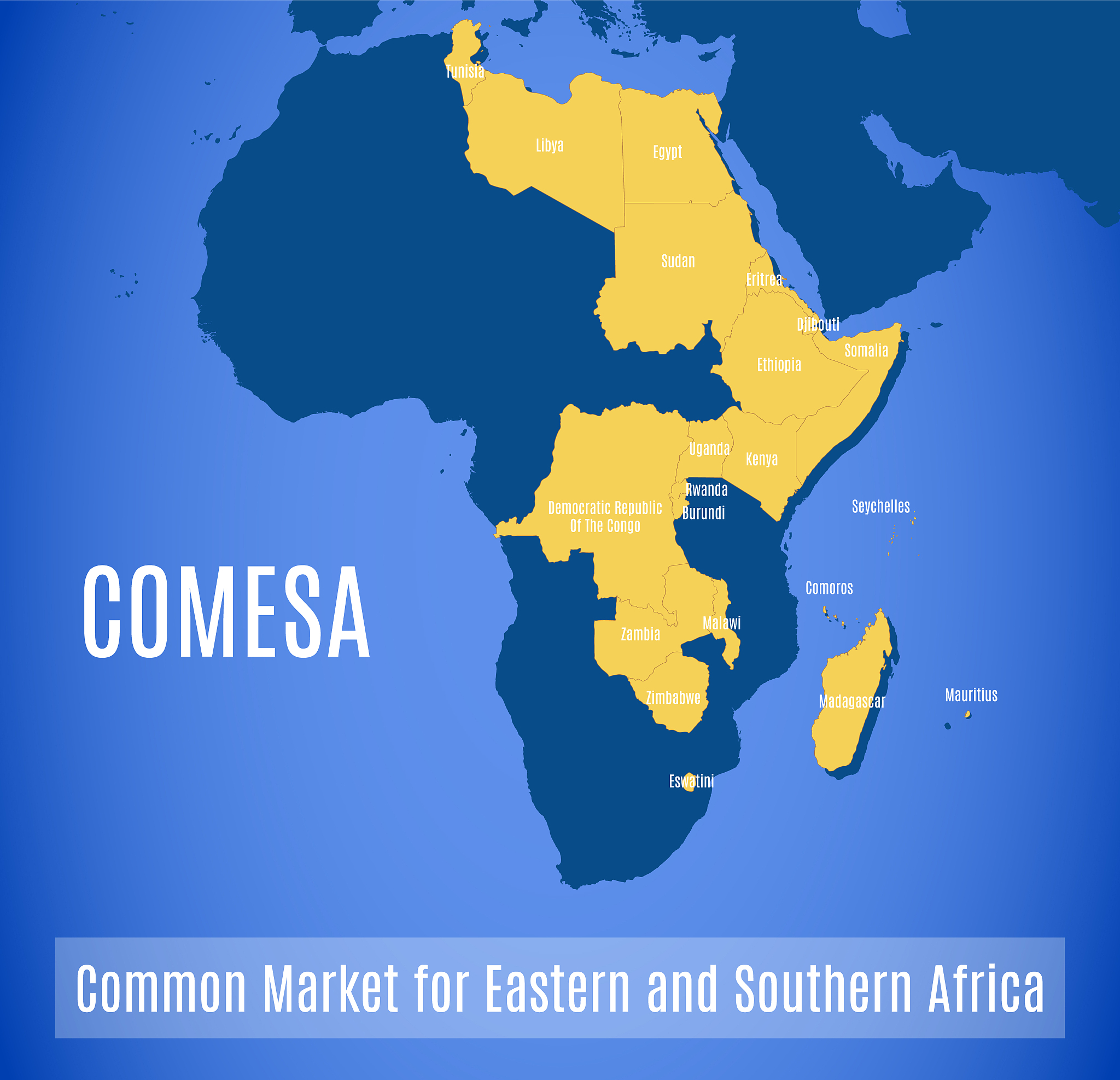 vector map of the common market for eastern and southern africa 