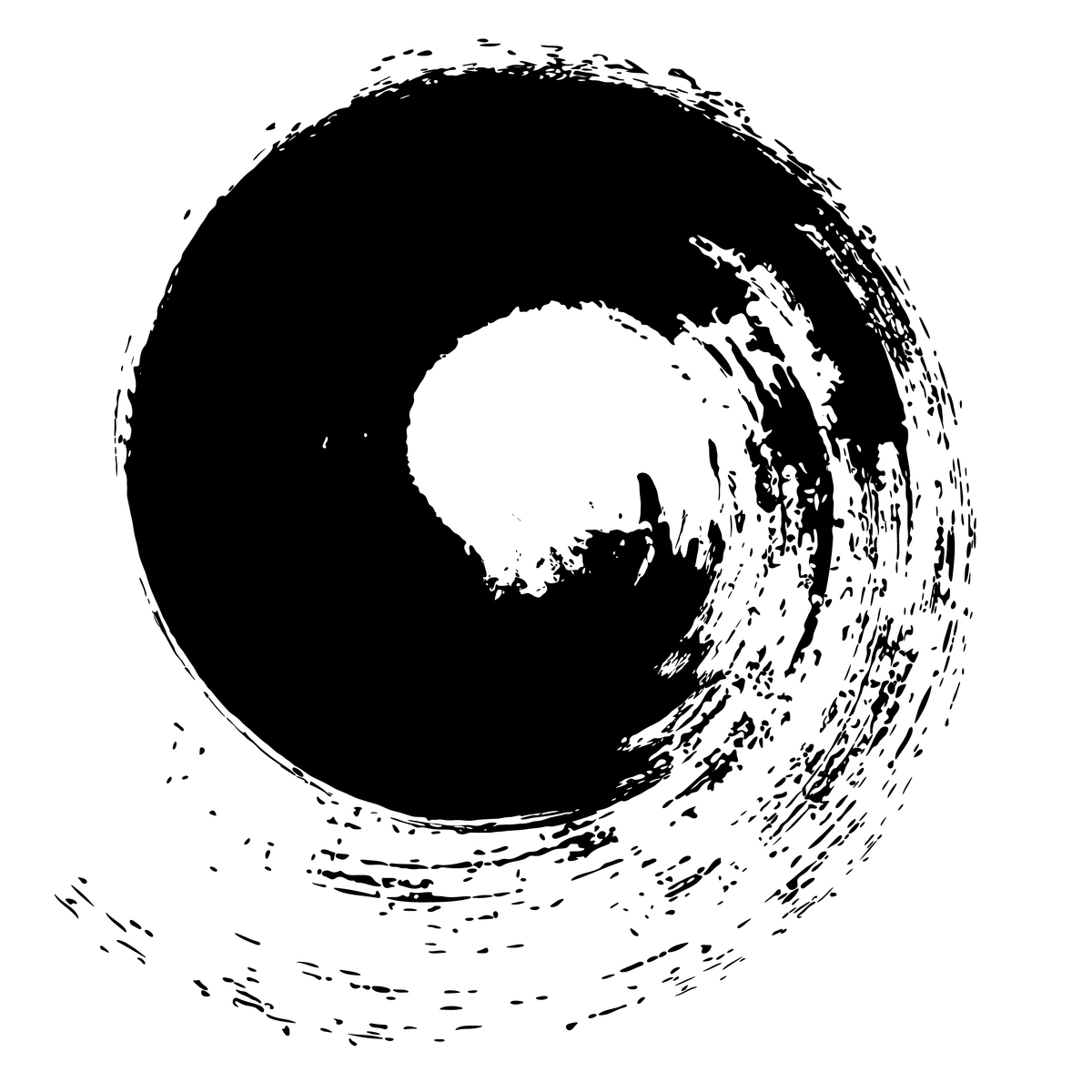 黑色颓废螺旋画笔形状