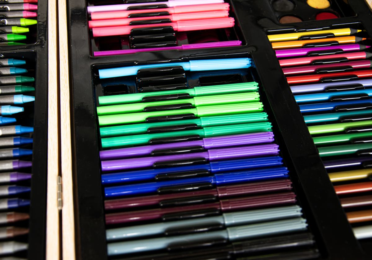 mobee儿童水彩笔画笔礼盒 - 小学生幼儿园可水洗画画工具套装