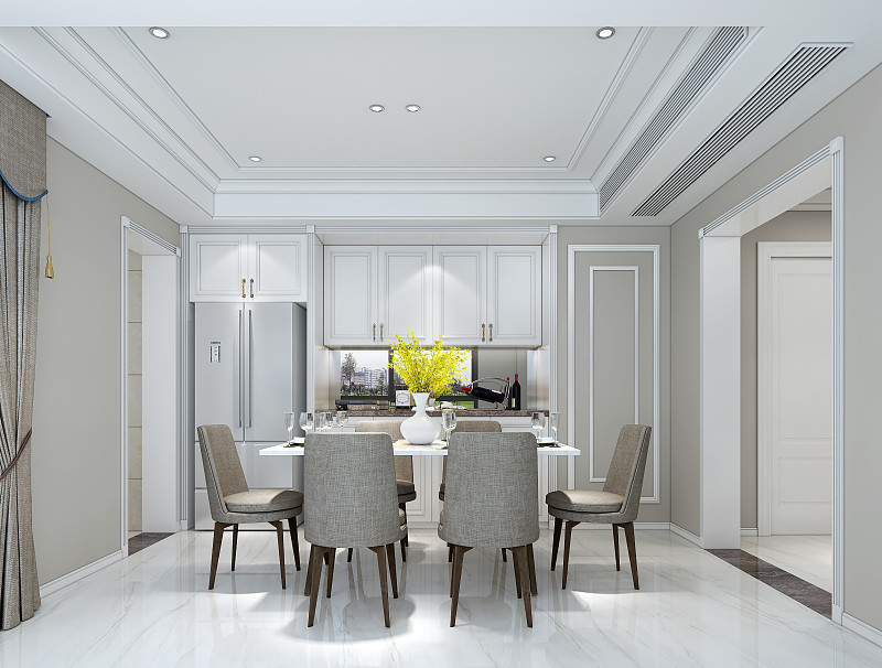 简欧风格餐厅设计：色彩与材质的独特搭配
