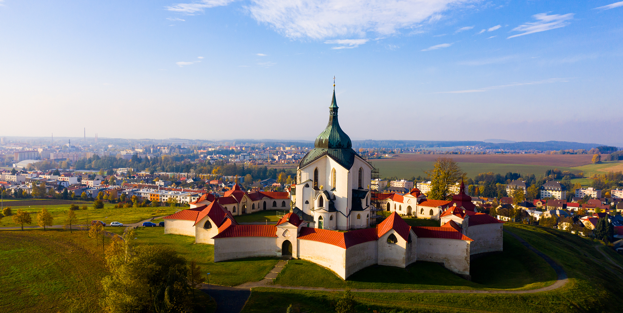 church of saint john of nepomuk, aerial view