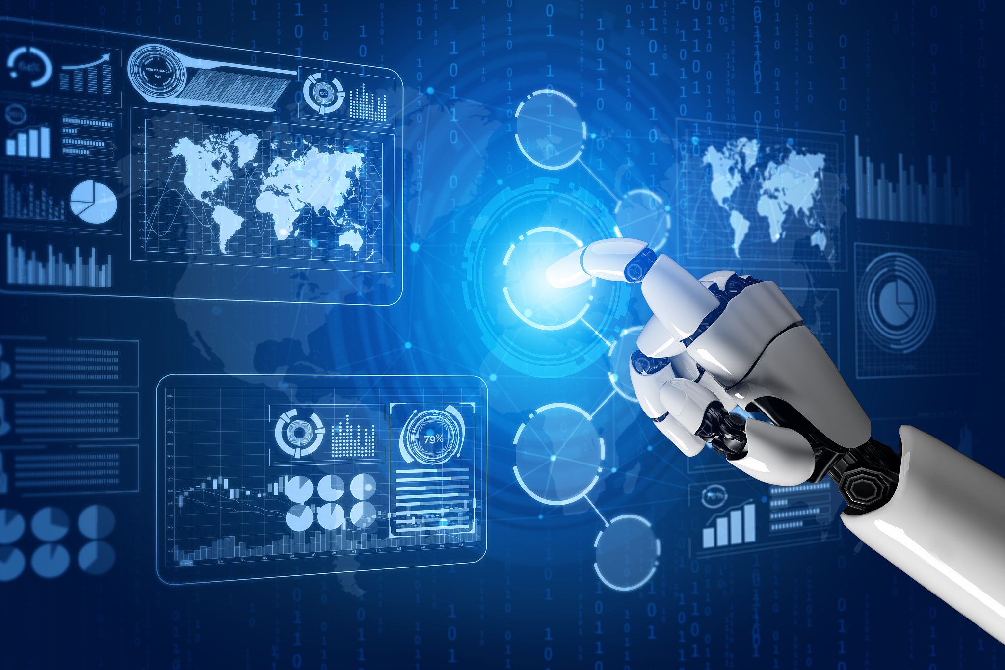 futuristic robot artificial intelligence concept.