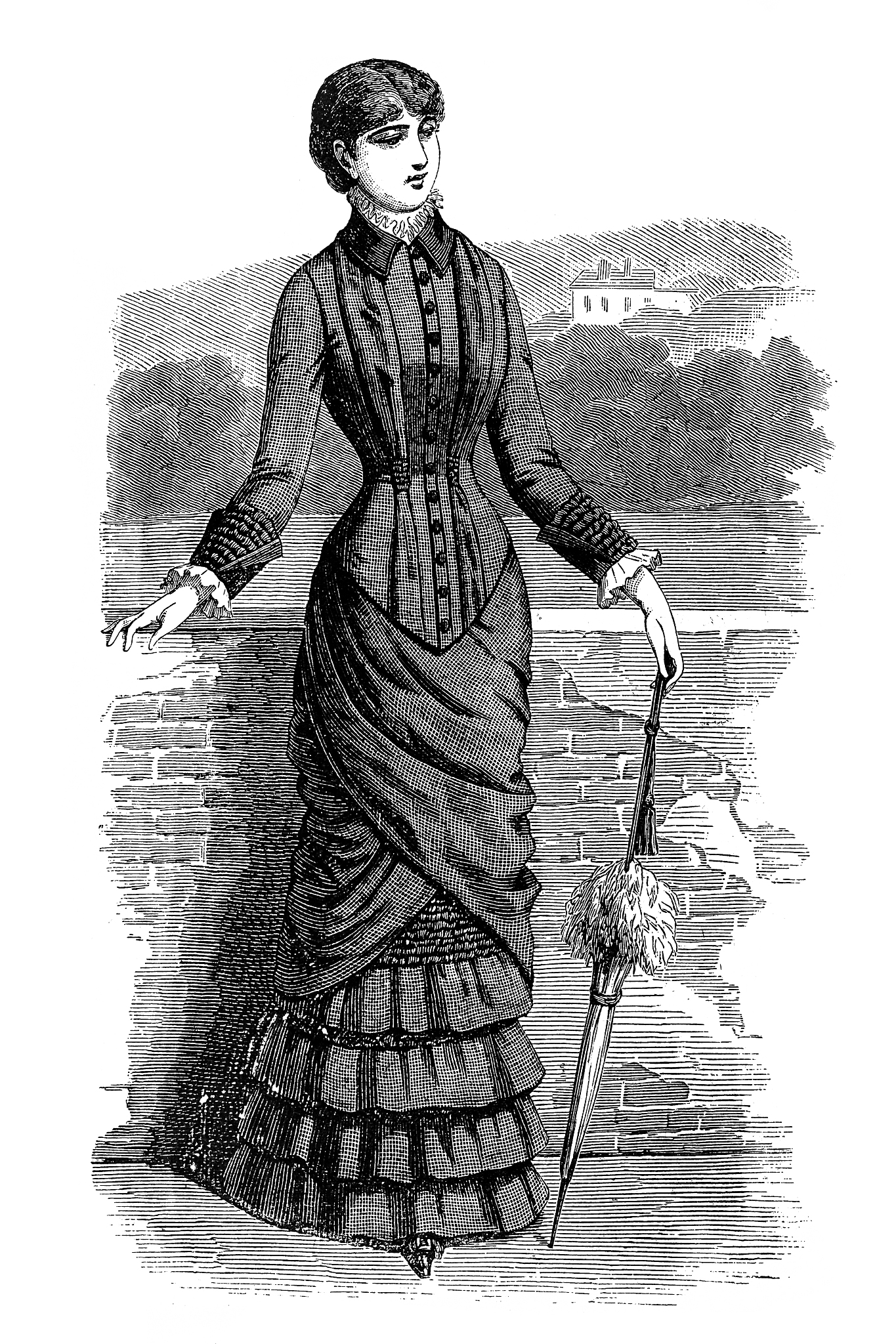 victorian fashion woman with umbrella