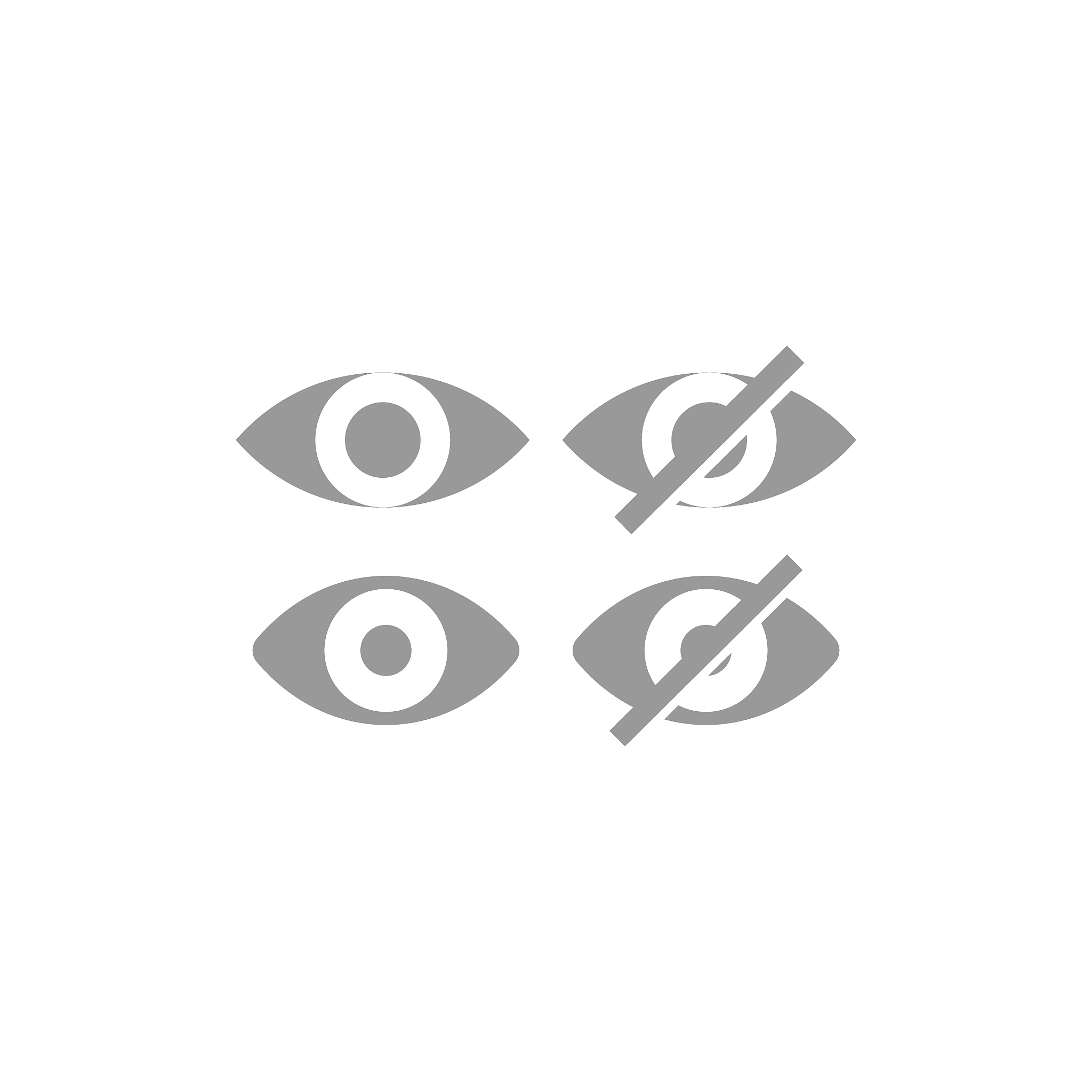 eye, hide show simple vector icon set.