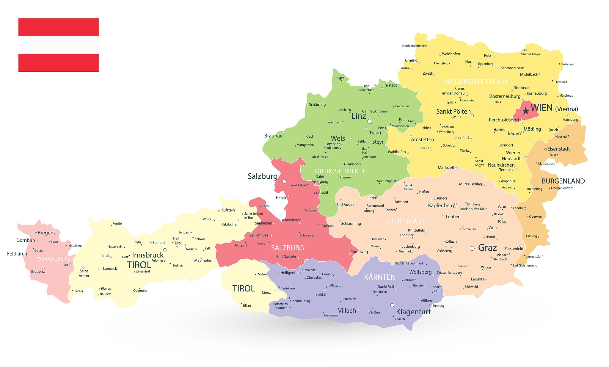 austria administrative map