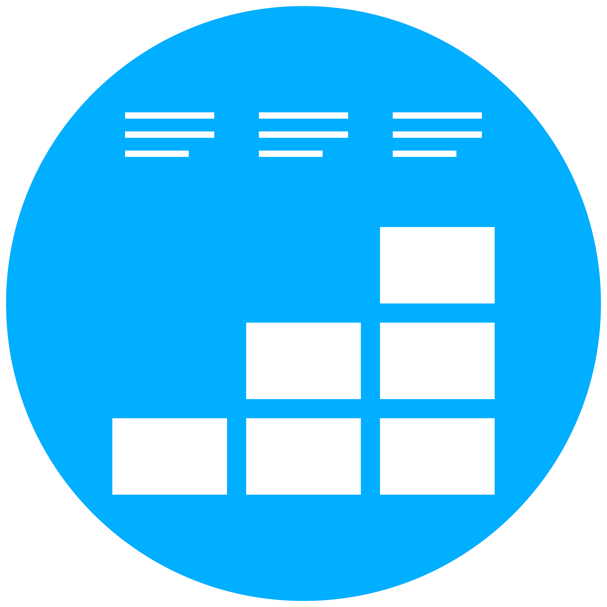 bar graph icon on a round button. - round series