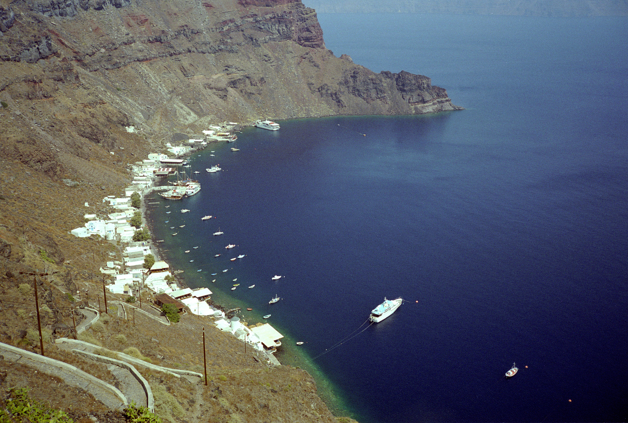 high angle view of sea and rocks