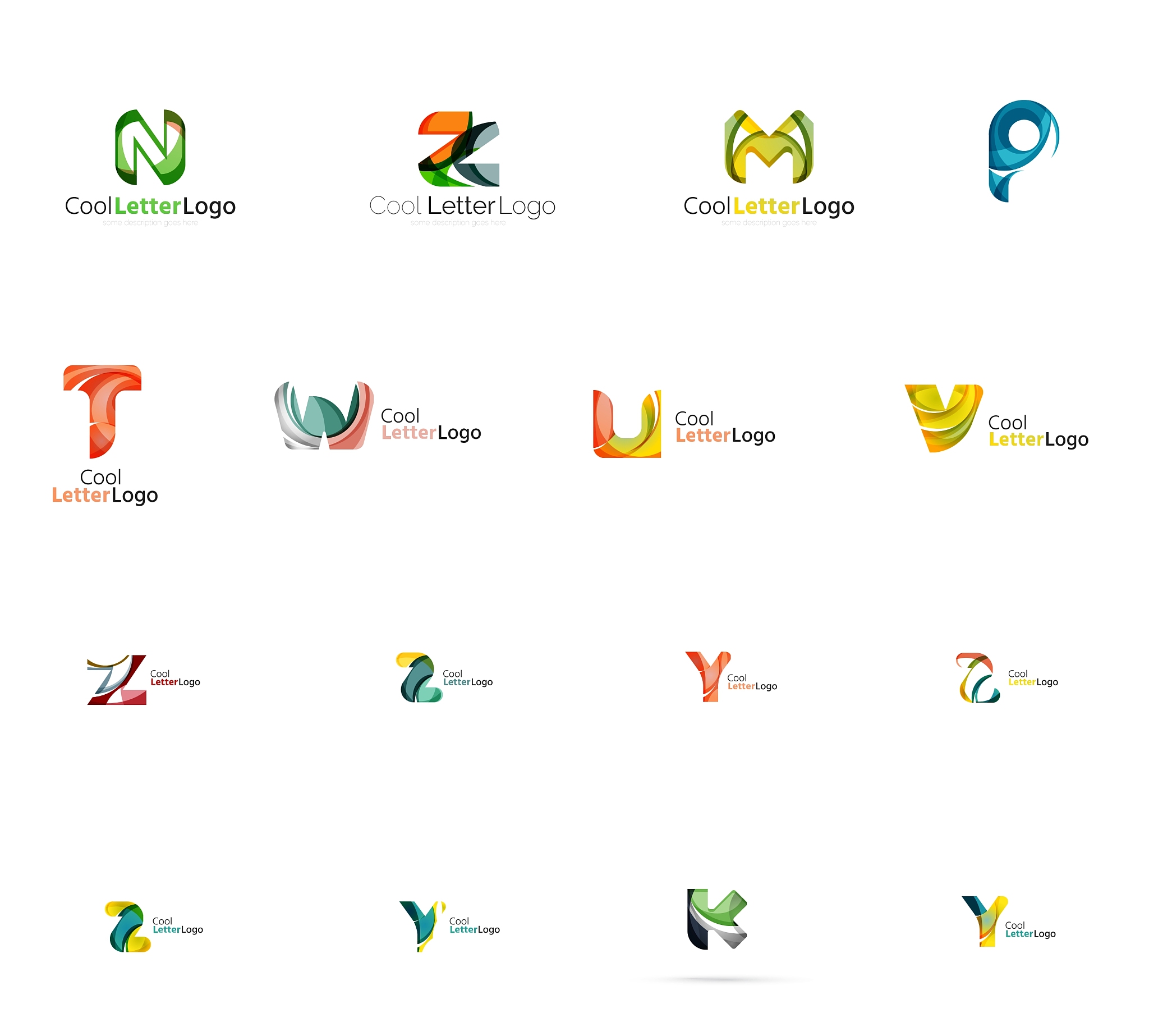 set of universal company logo ideas business icon