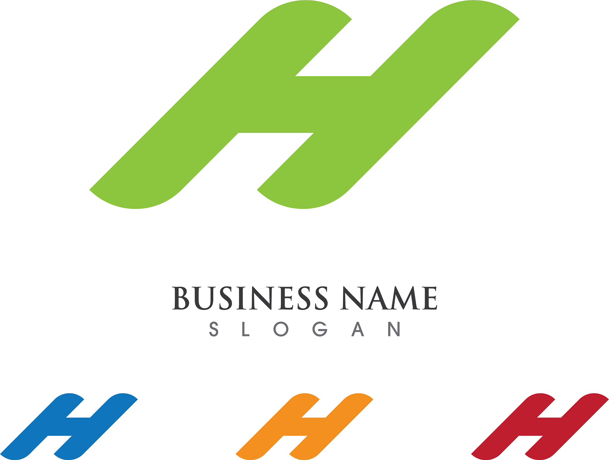 h letter logo template design