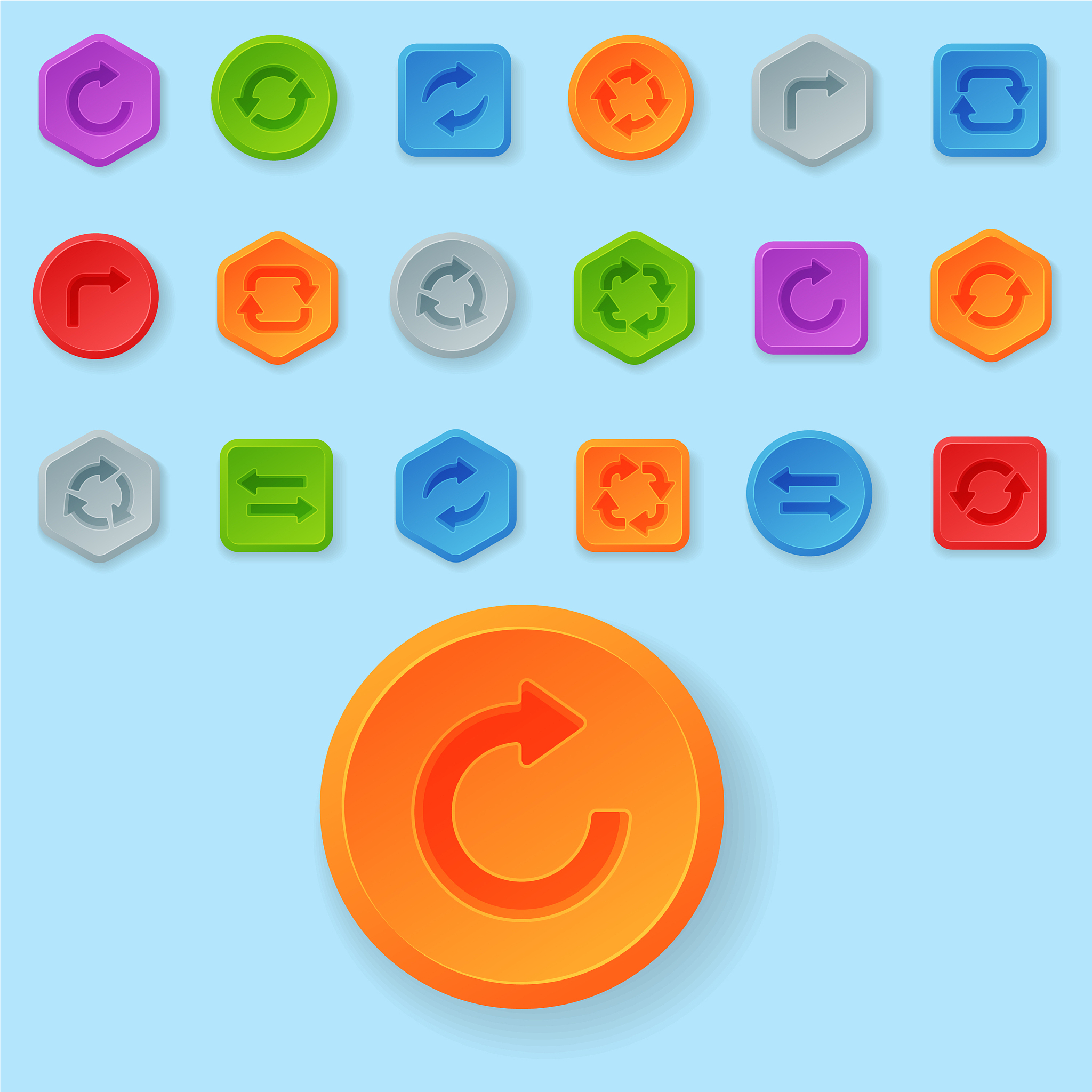 colorful website turn buttons design