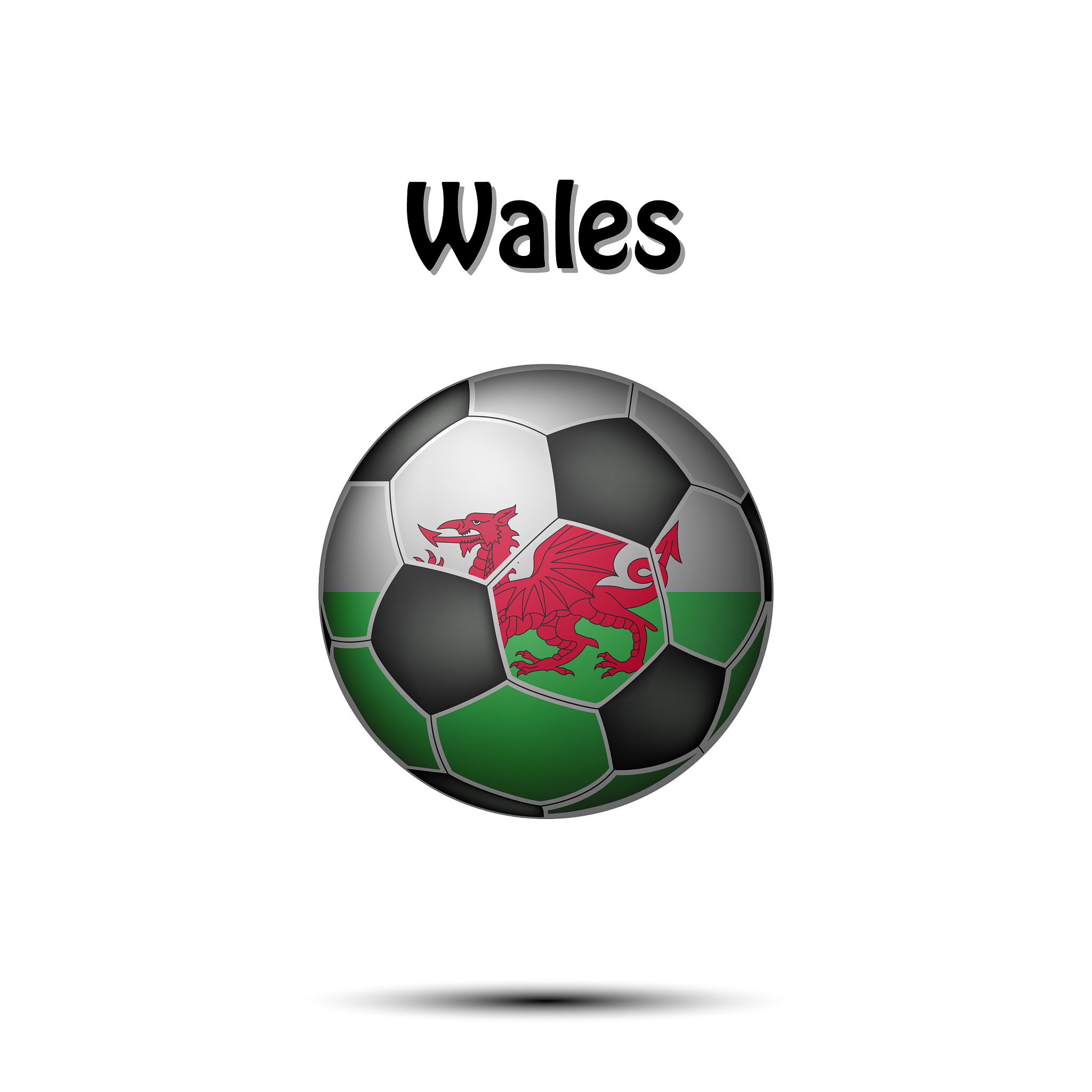 flag of wales in the form of a soccer ball