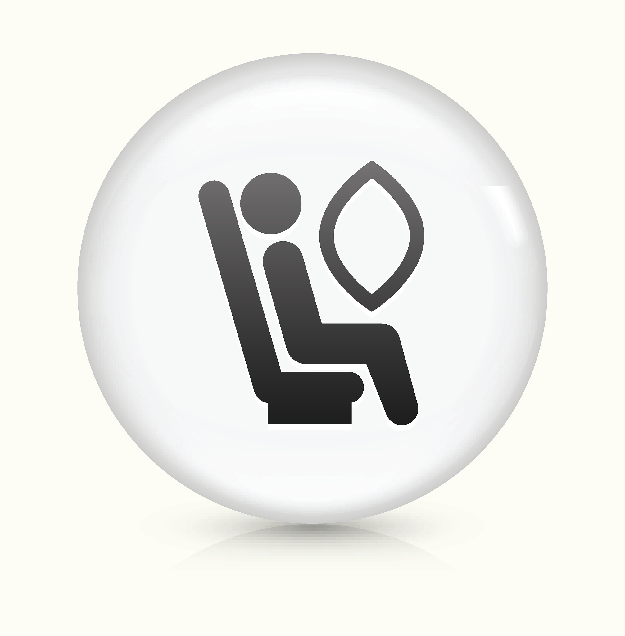 airbag icon on white round vector button