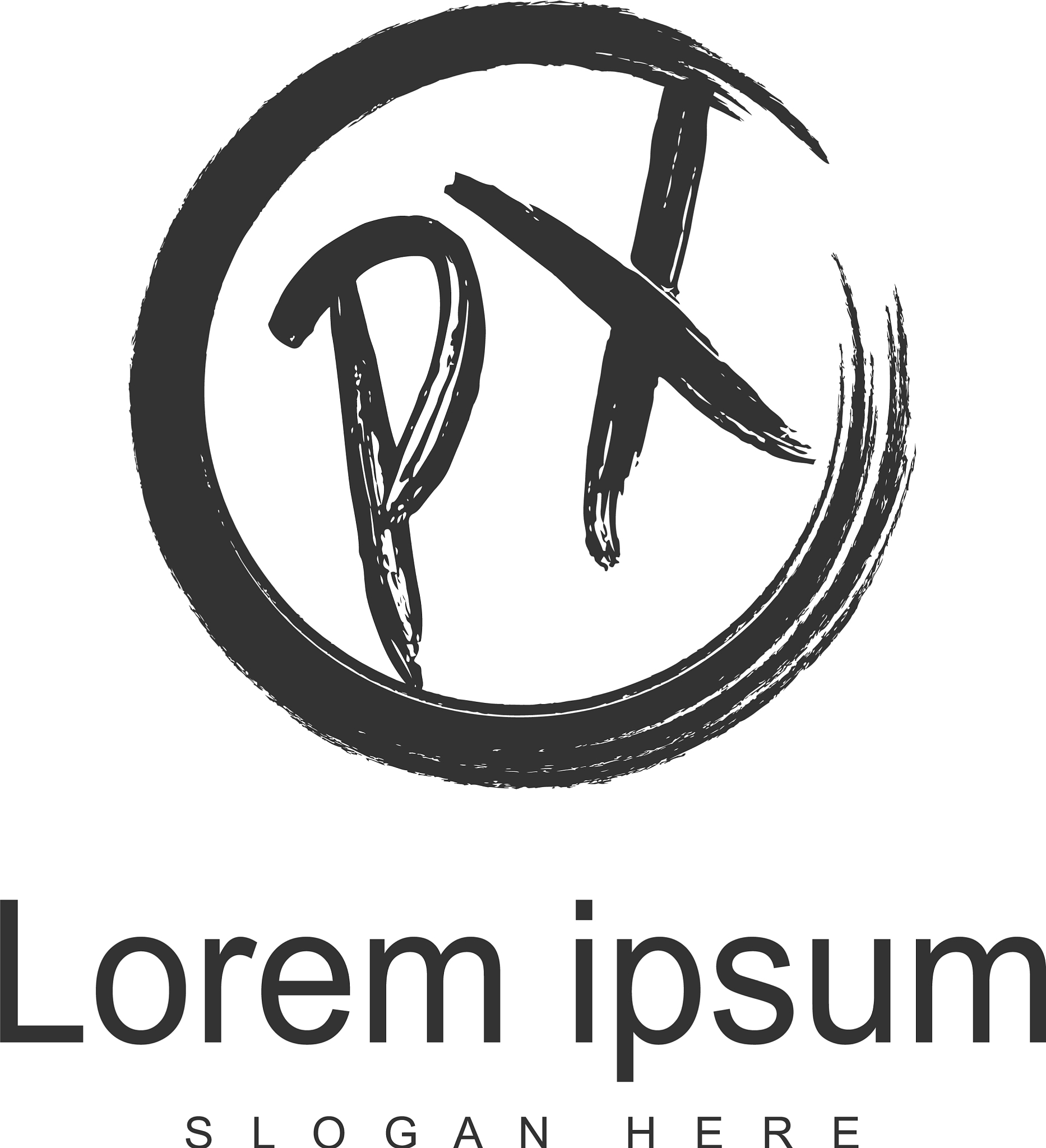 initial px logo template with modern frame