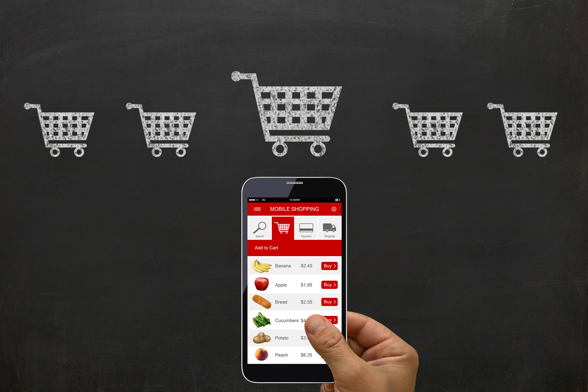 shopping sale marketing blackboard mobile phone