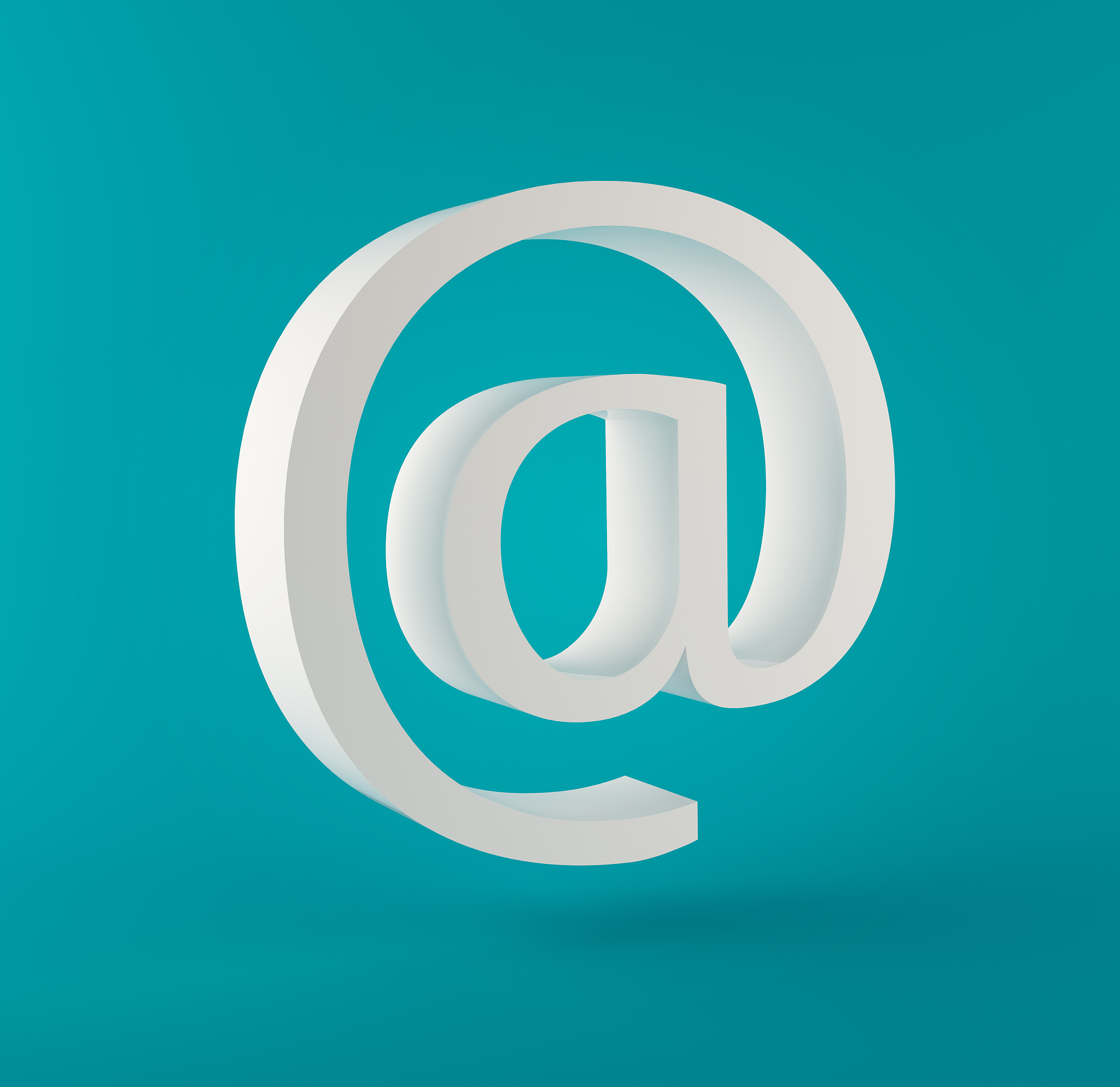 white email symbol in blue background