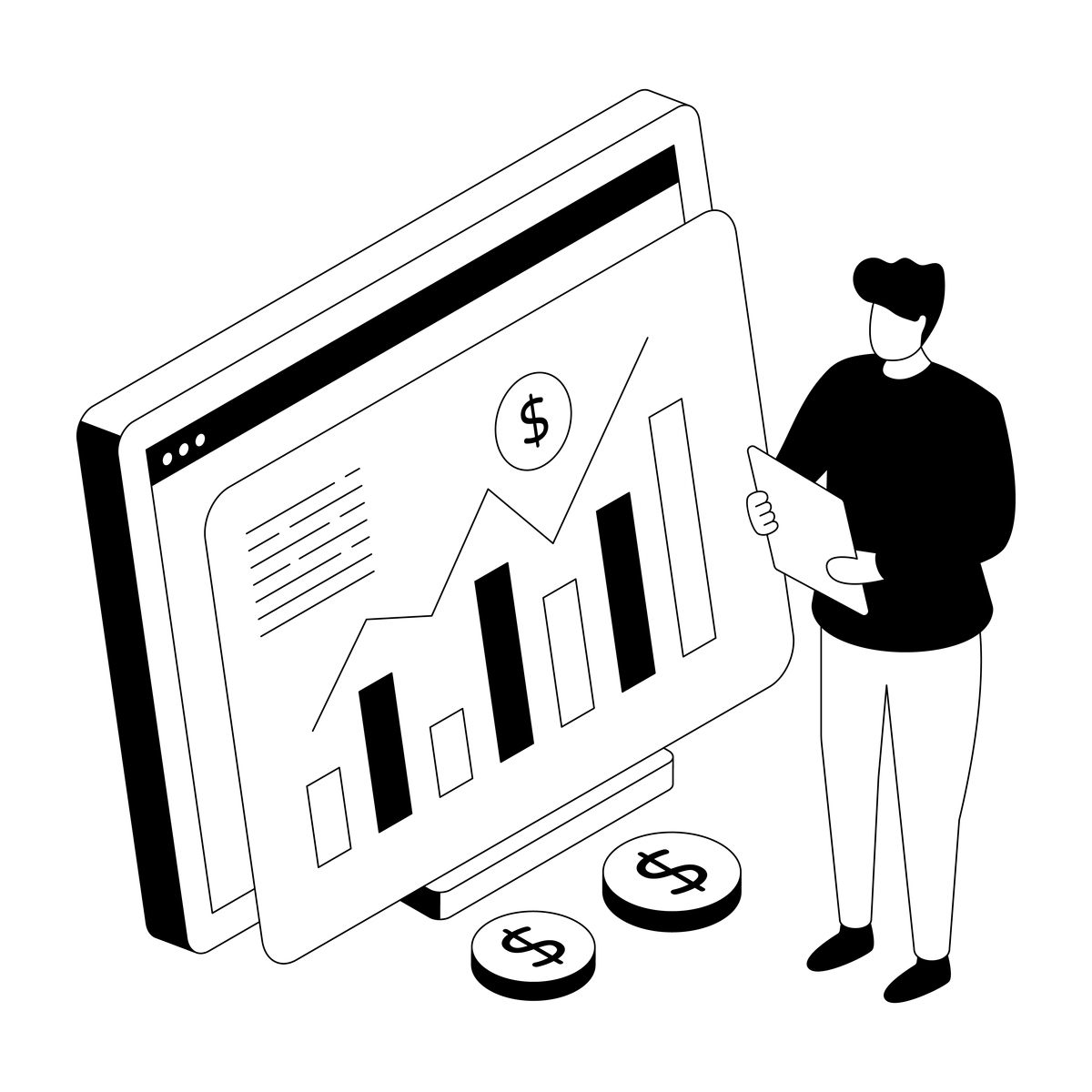 金融分析师的优质下载插画