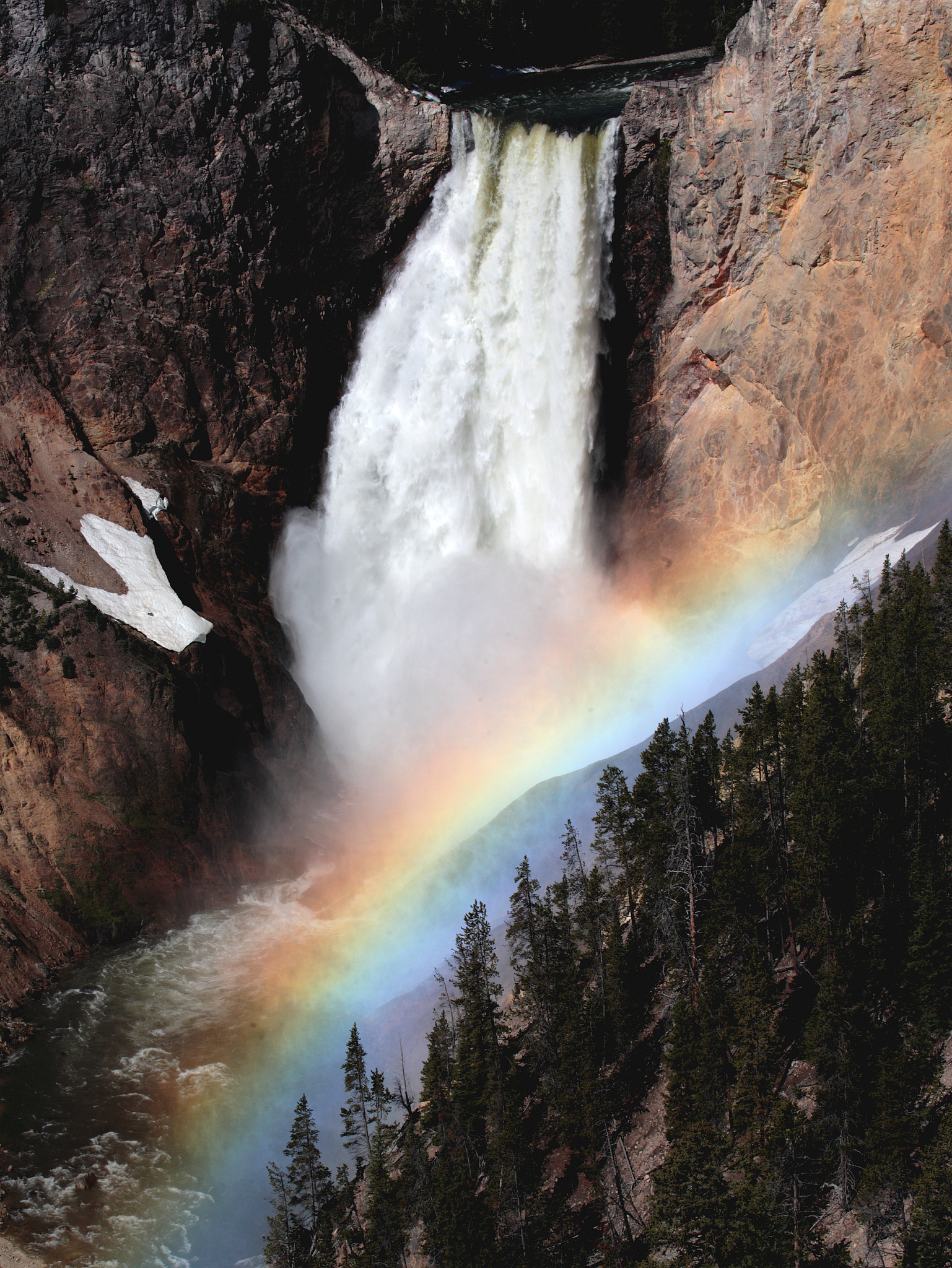rainbow at the lower falls