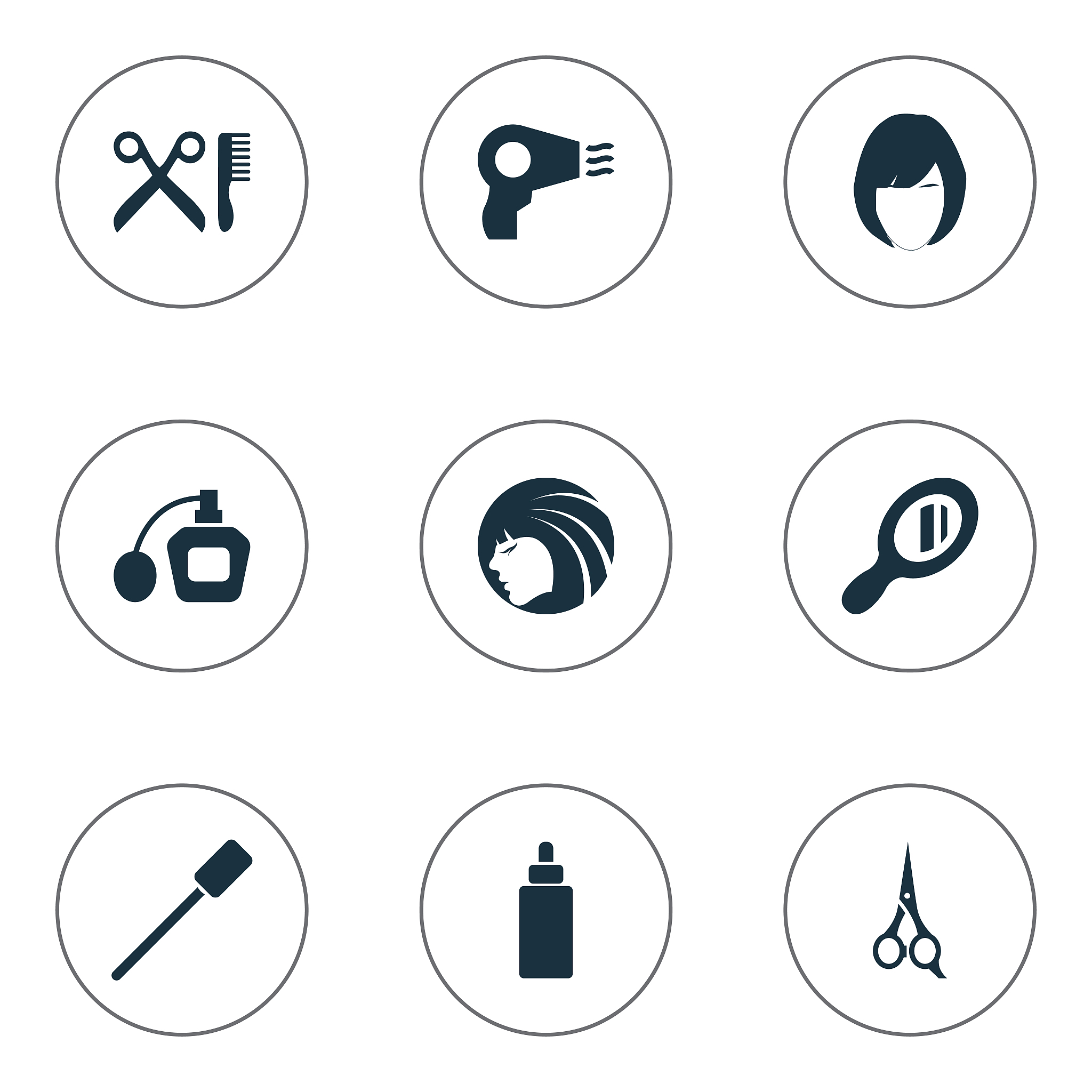 set of simple beauty icons