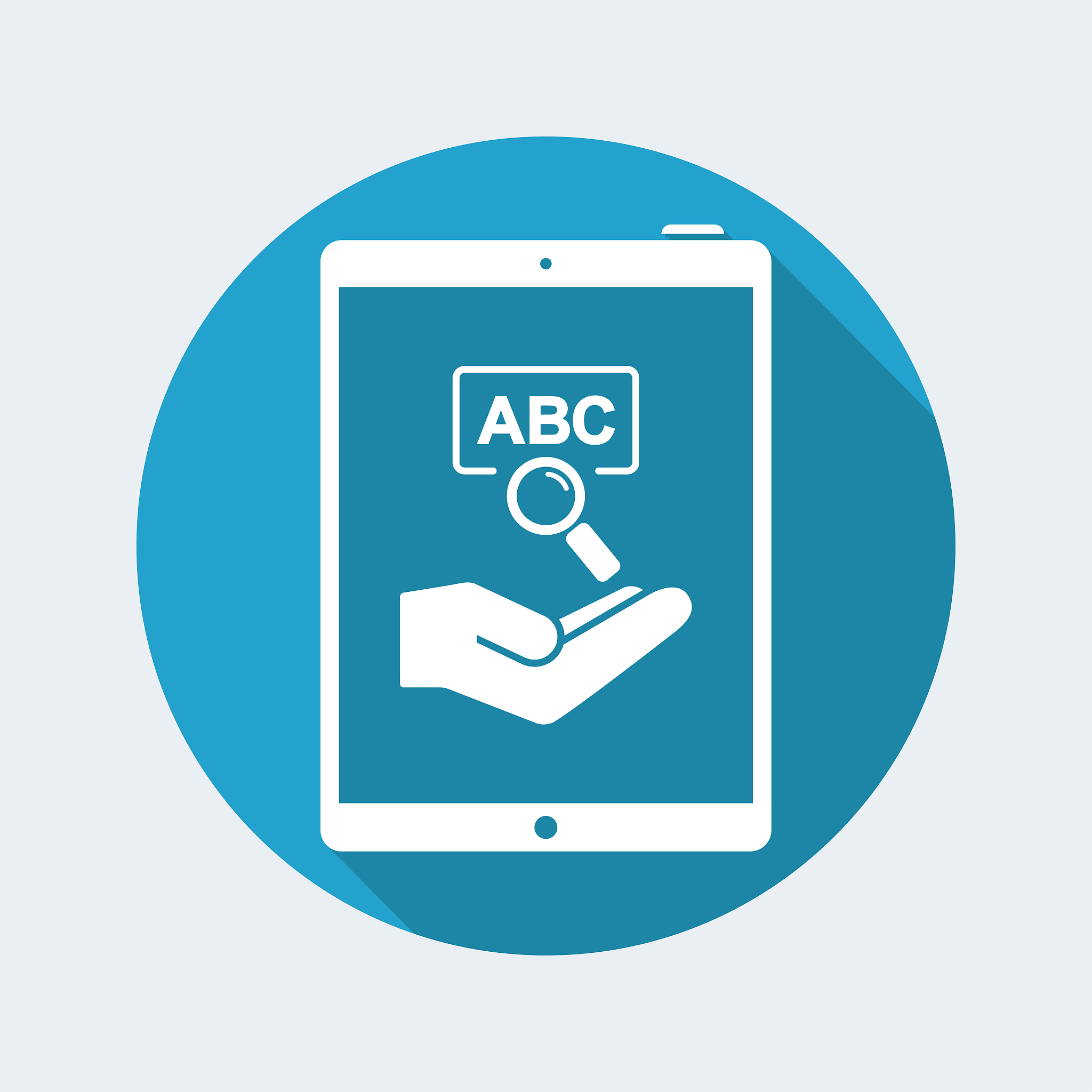 search engine service page on tablet
