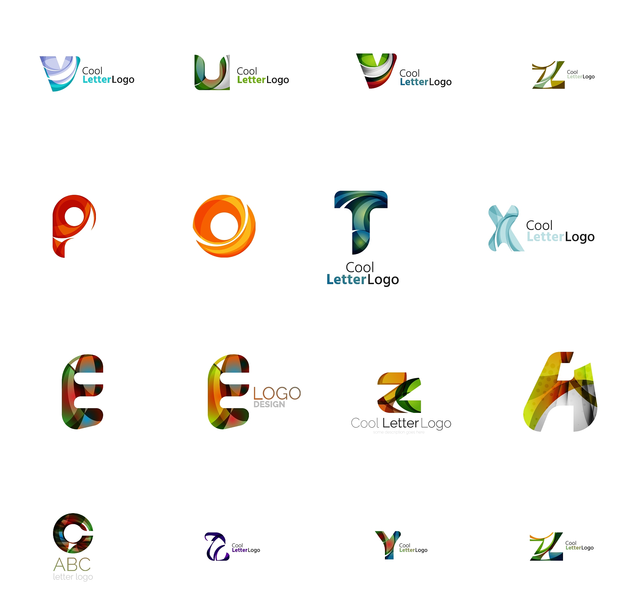 set of universal company logo ideas business icon