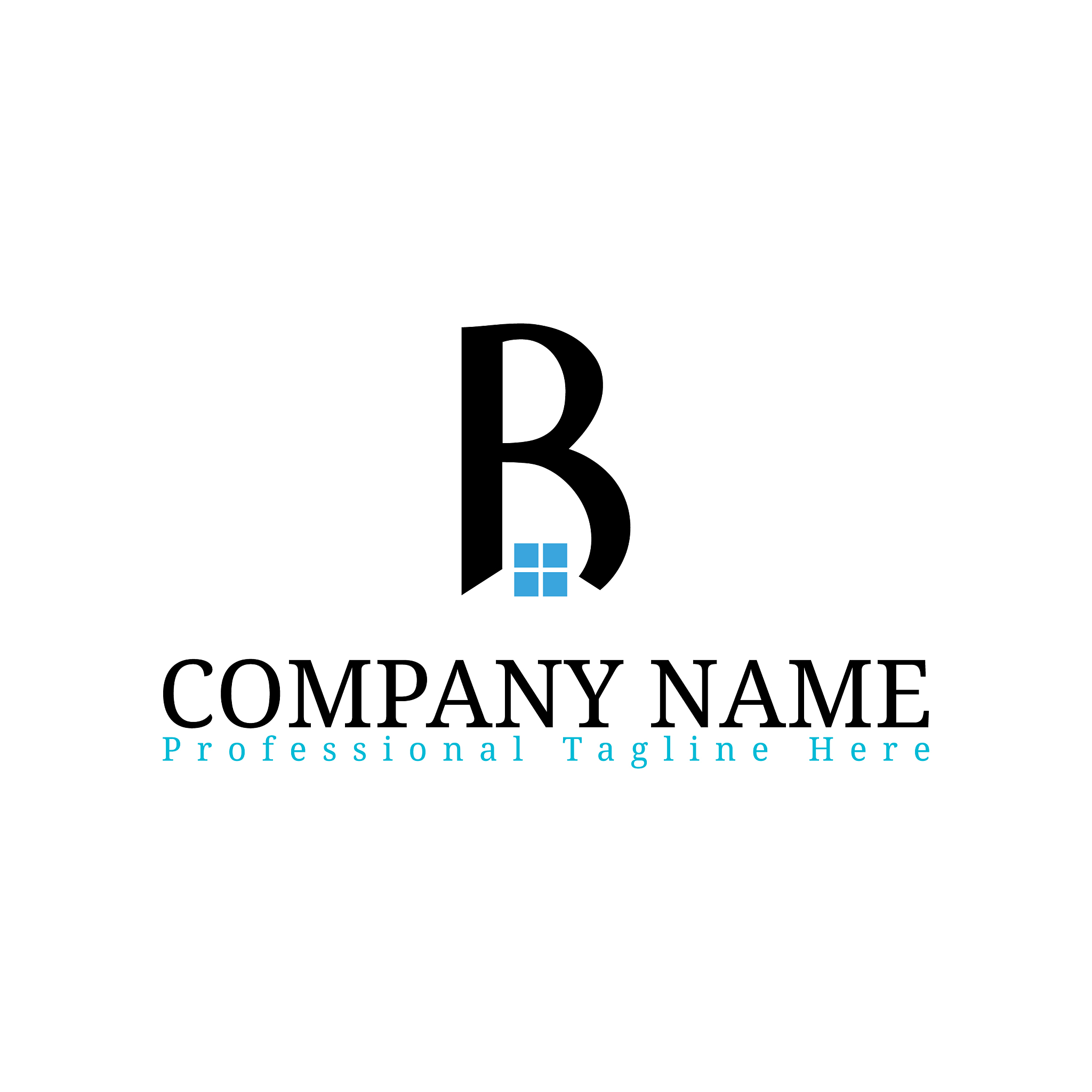 real estate initial letter b logo design template