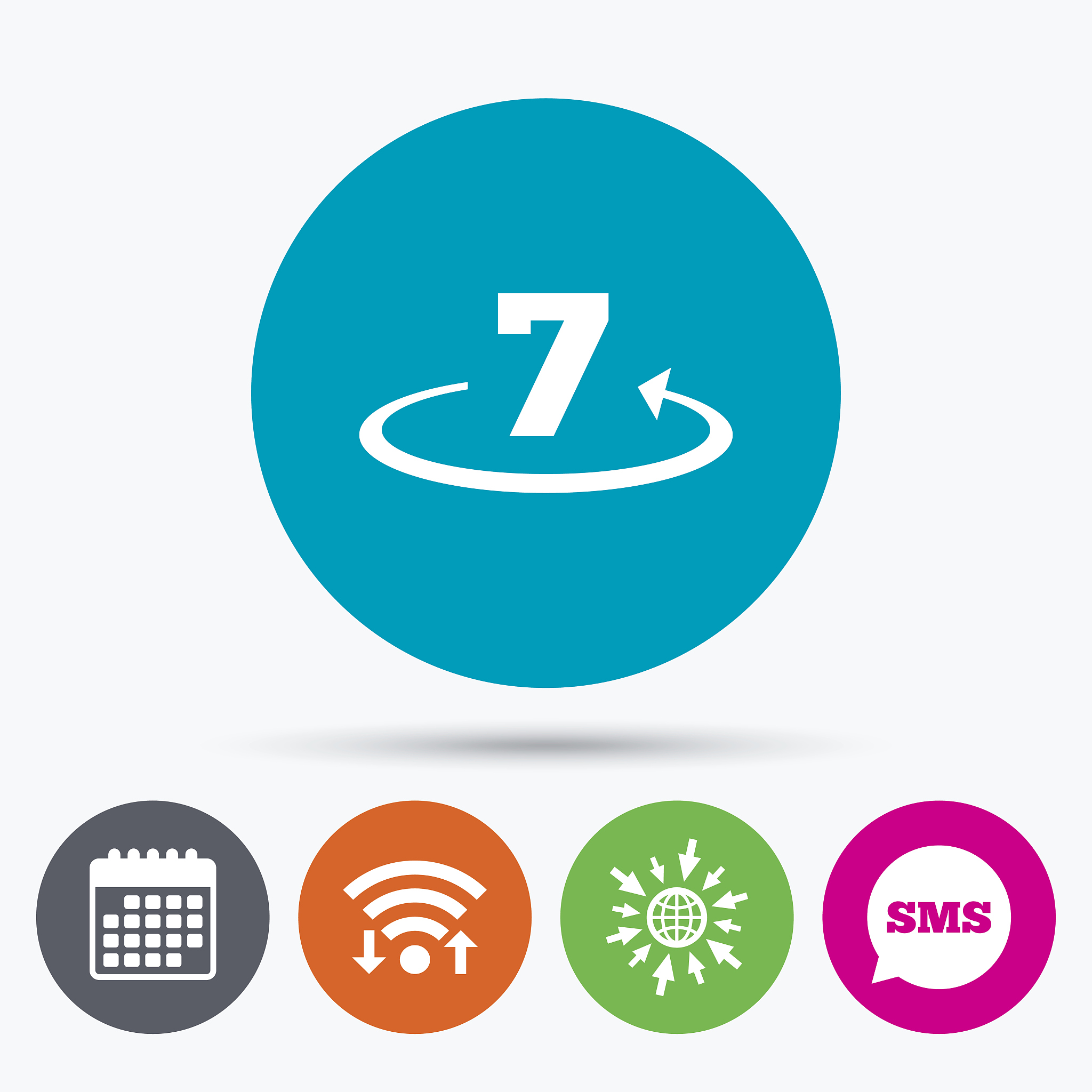 return of goods within 7 days sign icon.