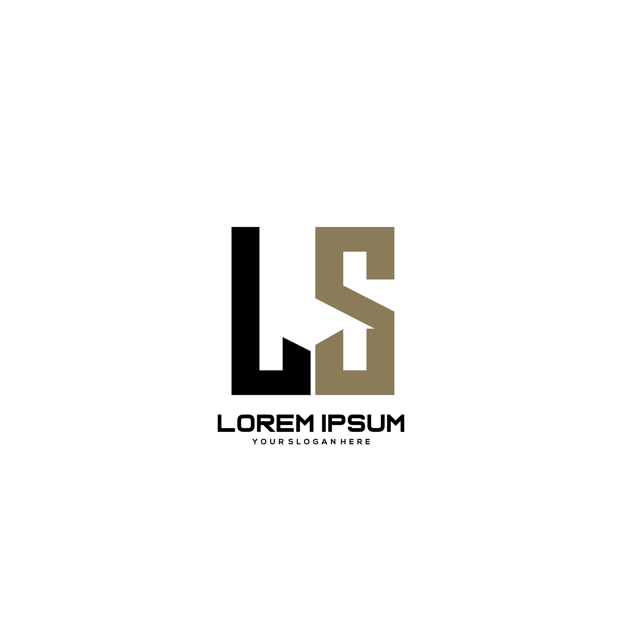 ls initial letter minimalist art logo