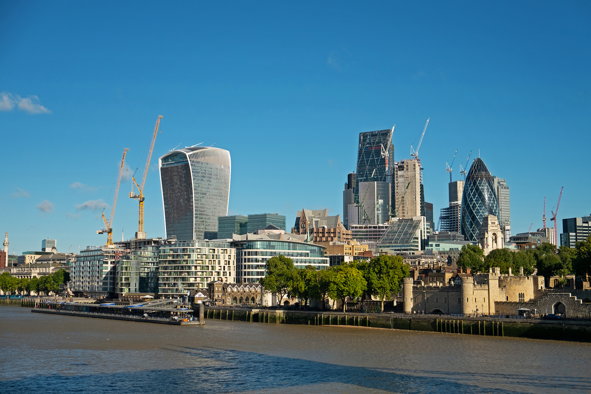 london skyline with cranes