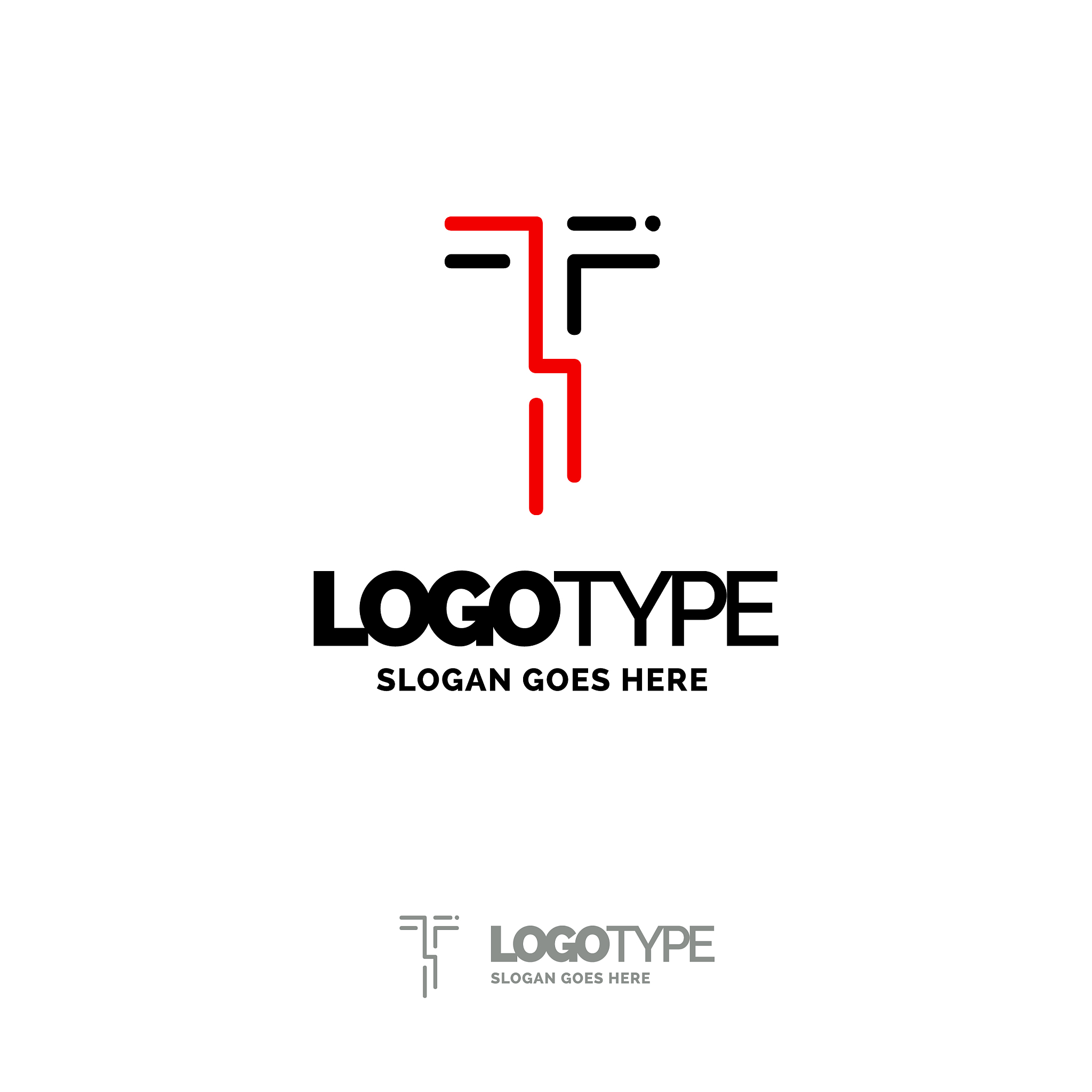 t logo digital logo template black and red logo