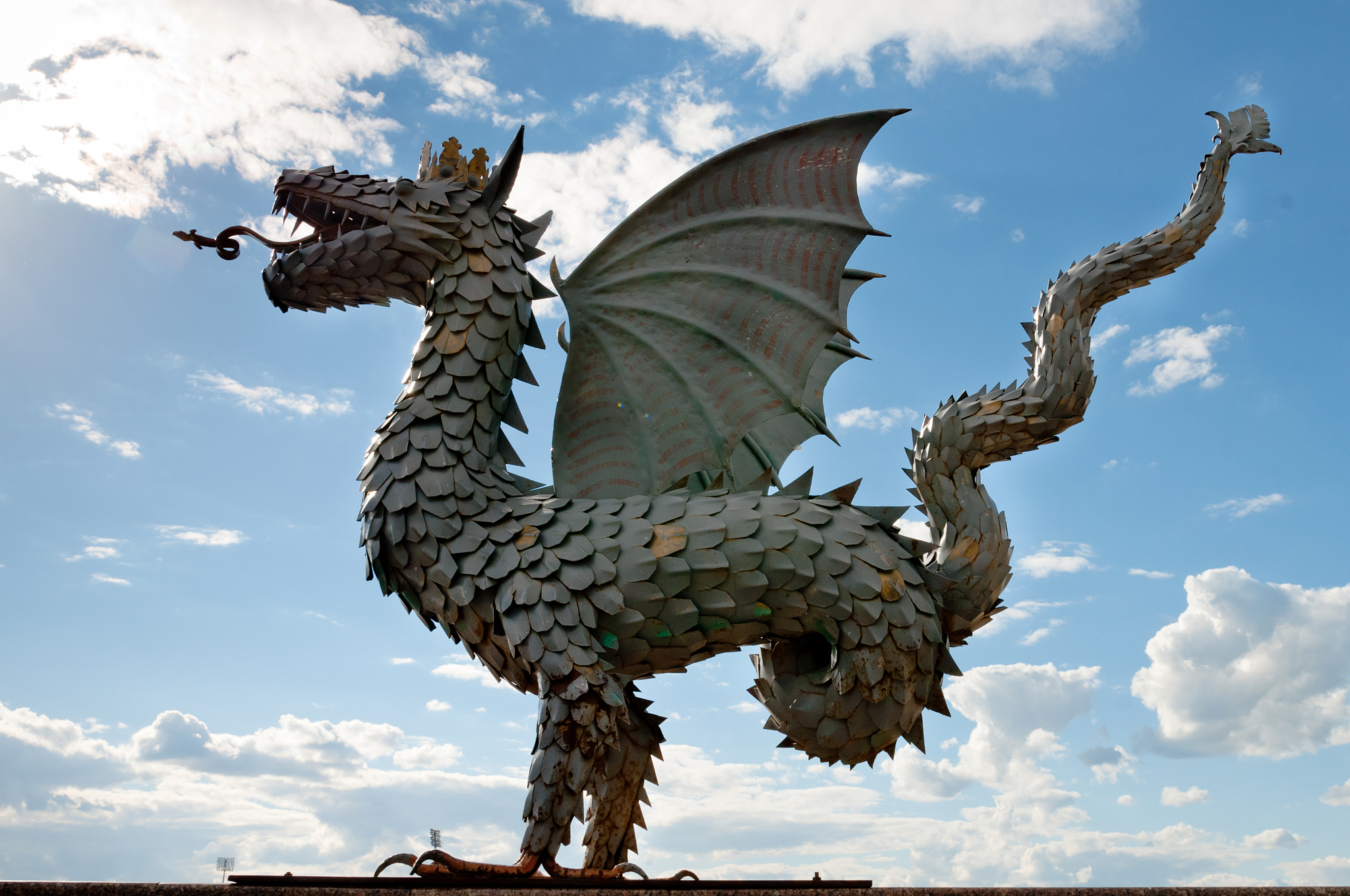 statue of dragon in kazan kremlin, tatarstan, russia