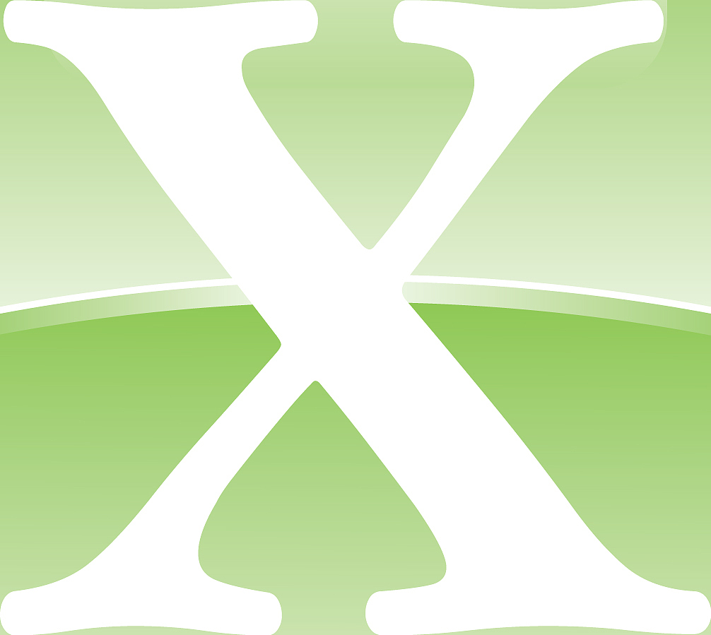 square glossy icon letter x