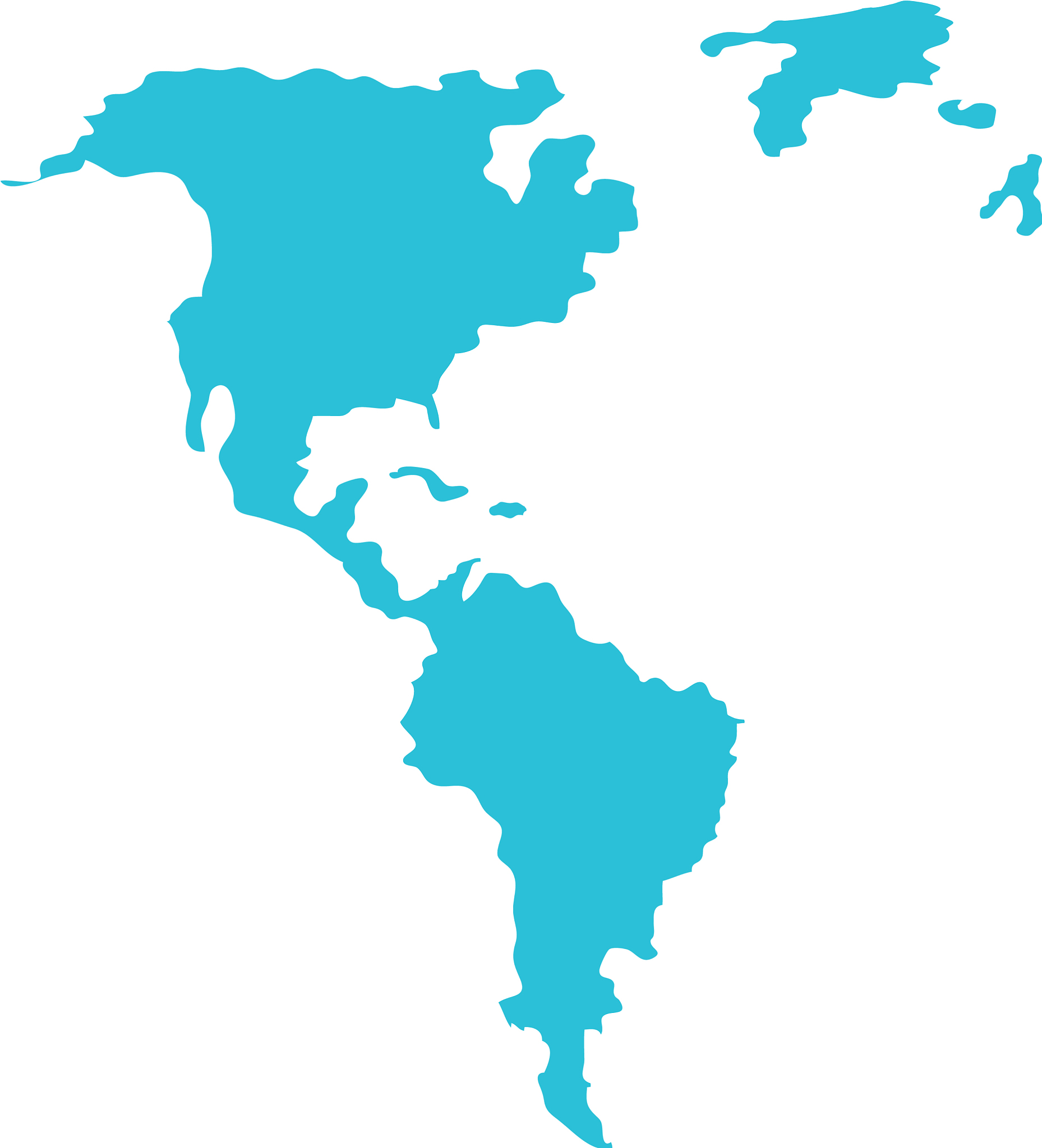 american continent maps silhouette