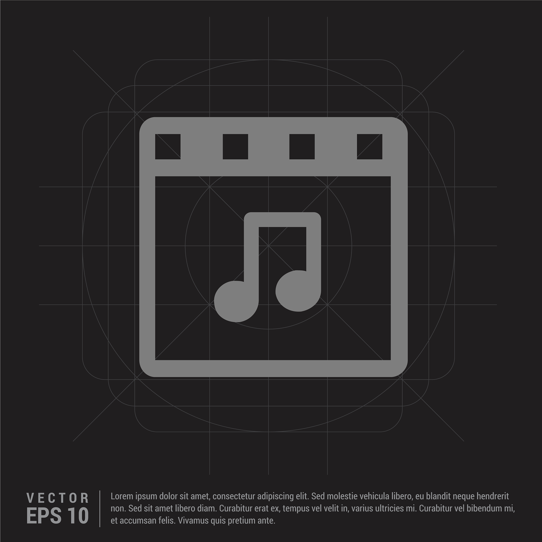music note icon - black creative background